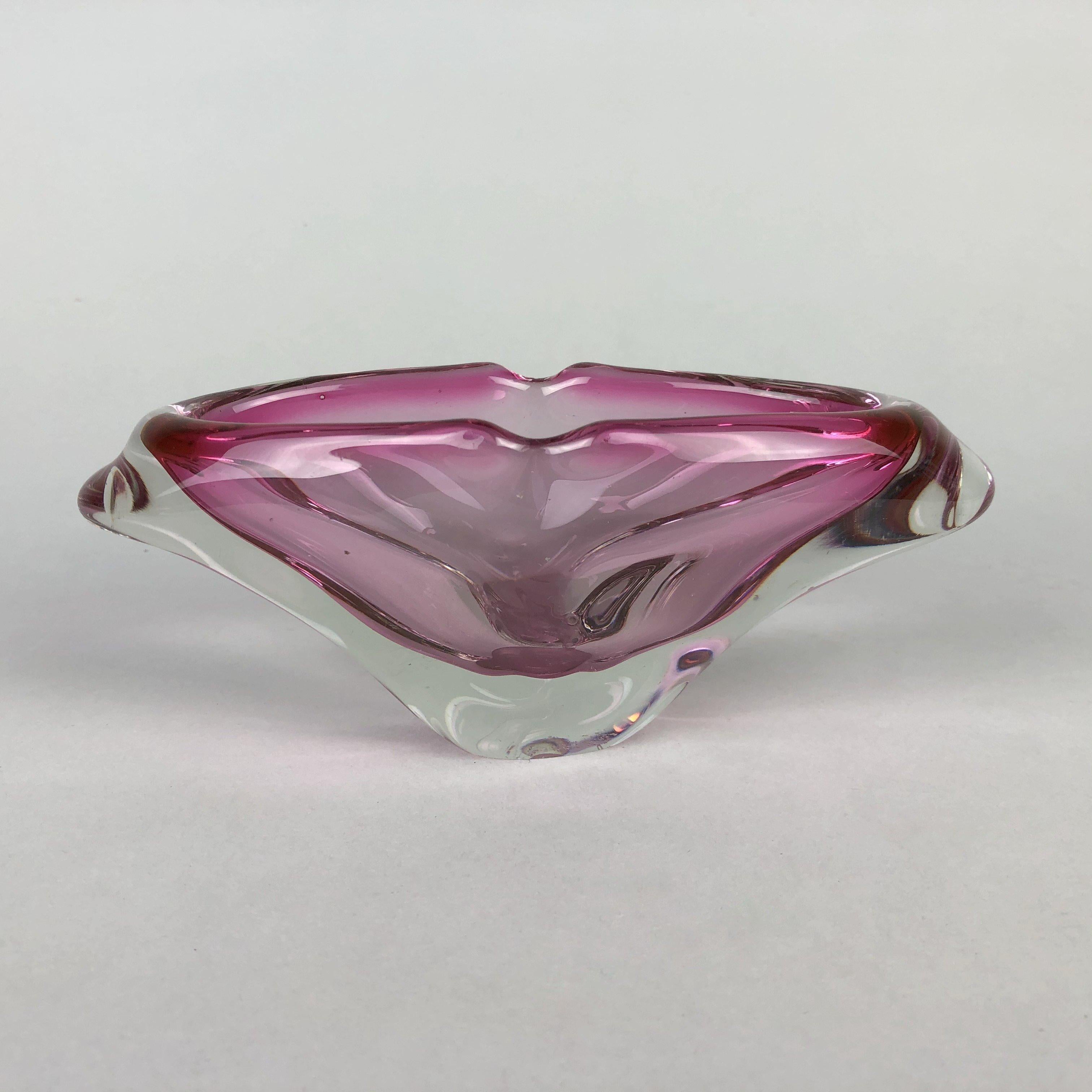 Mid-20th Century Vintage Art Glass Ashtray from Czechoslovakia, 1960's For Sale