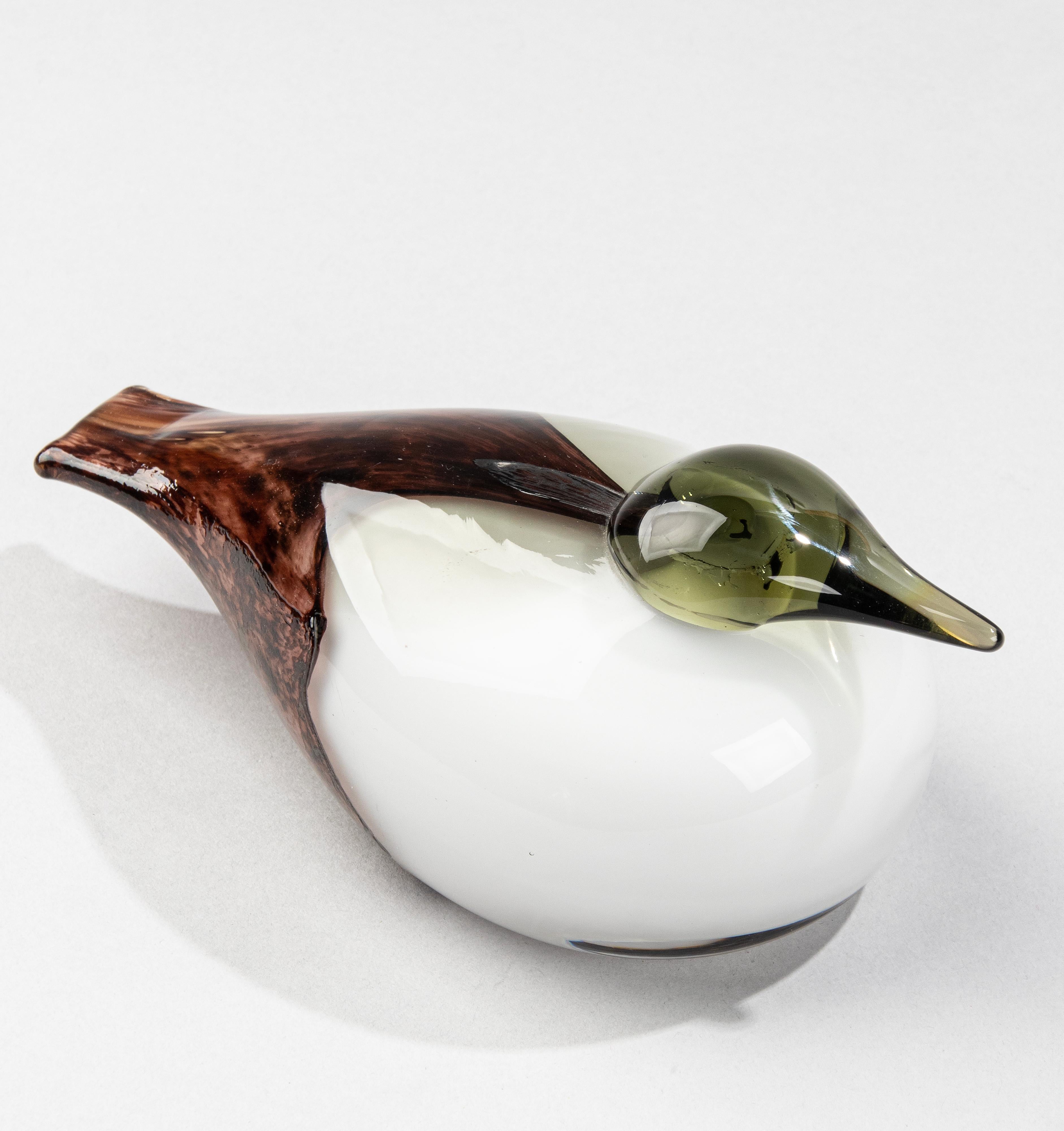 Late 20th Century Vintage Art Glass Bird by Oiva Toikka for Nuutajarvi For Sale
