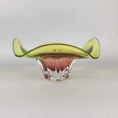 Vintage-Kunstglasschale aus Glas von Chribska Glasswork, 1960er Jahre