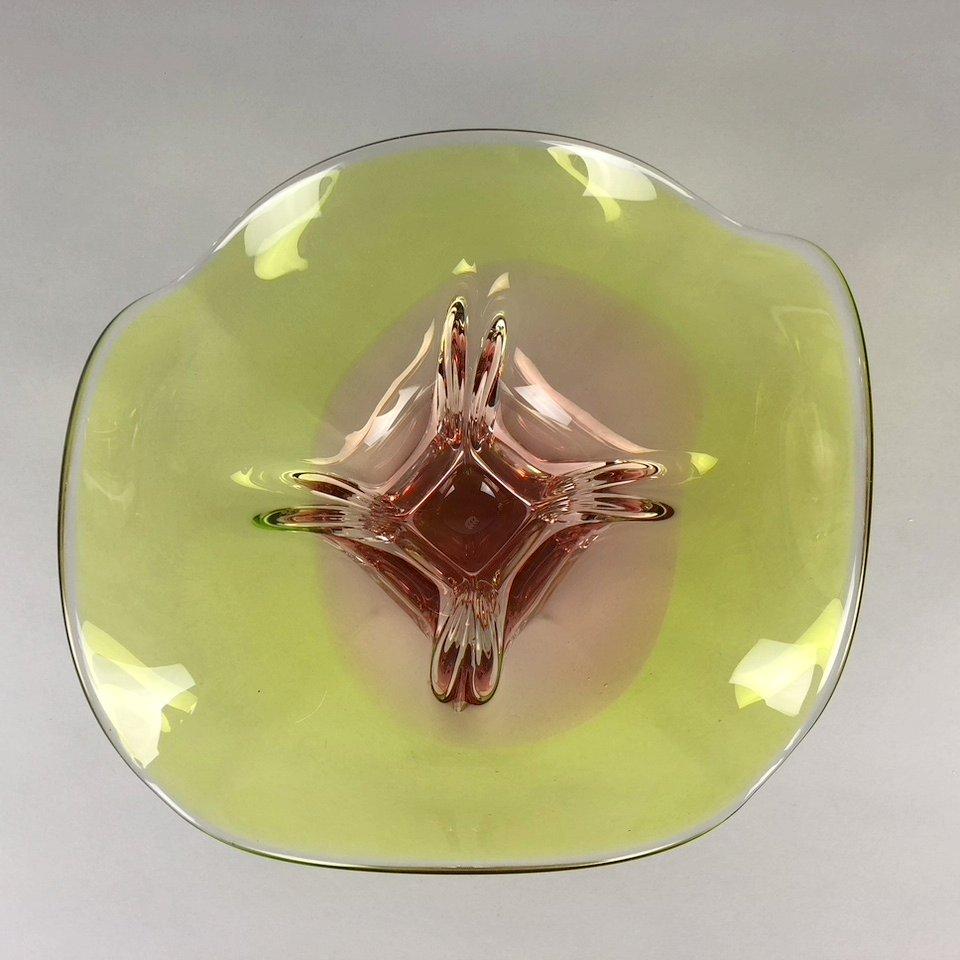 Czech Vintage Art Glass Bowl by Chribska Glasswork, 1960s For Sale
