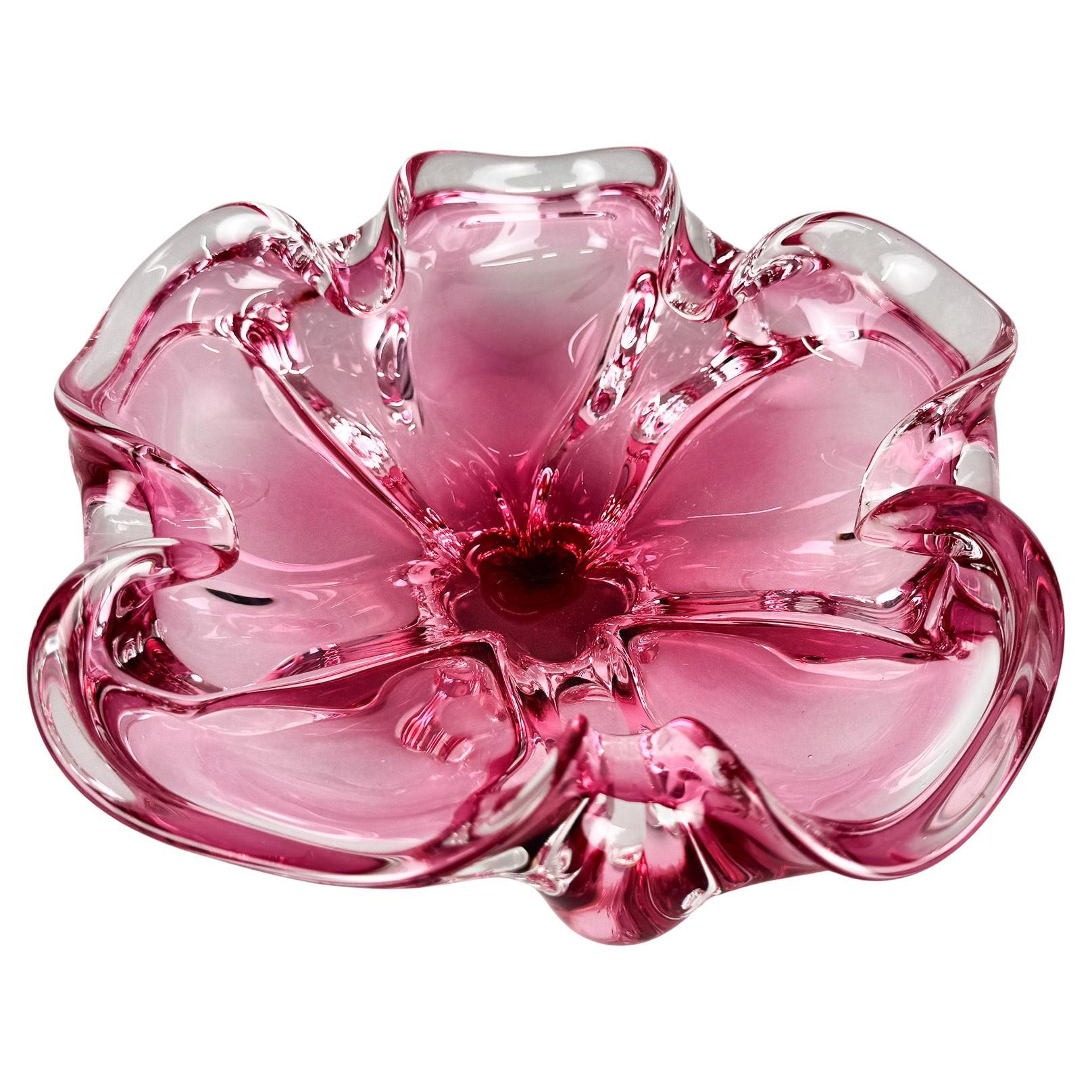 Bol en verre d'art vintage de Josef Hospodka pour Chribska Glassworks, années 1960 en vente