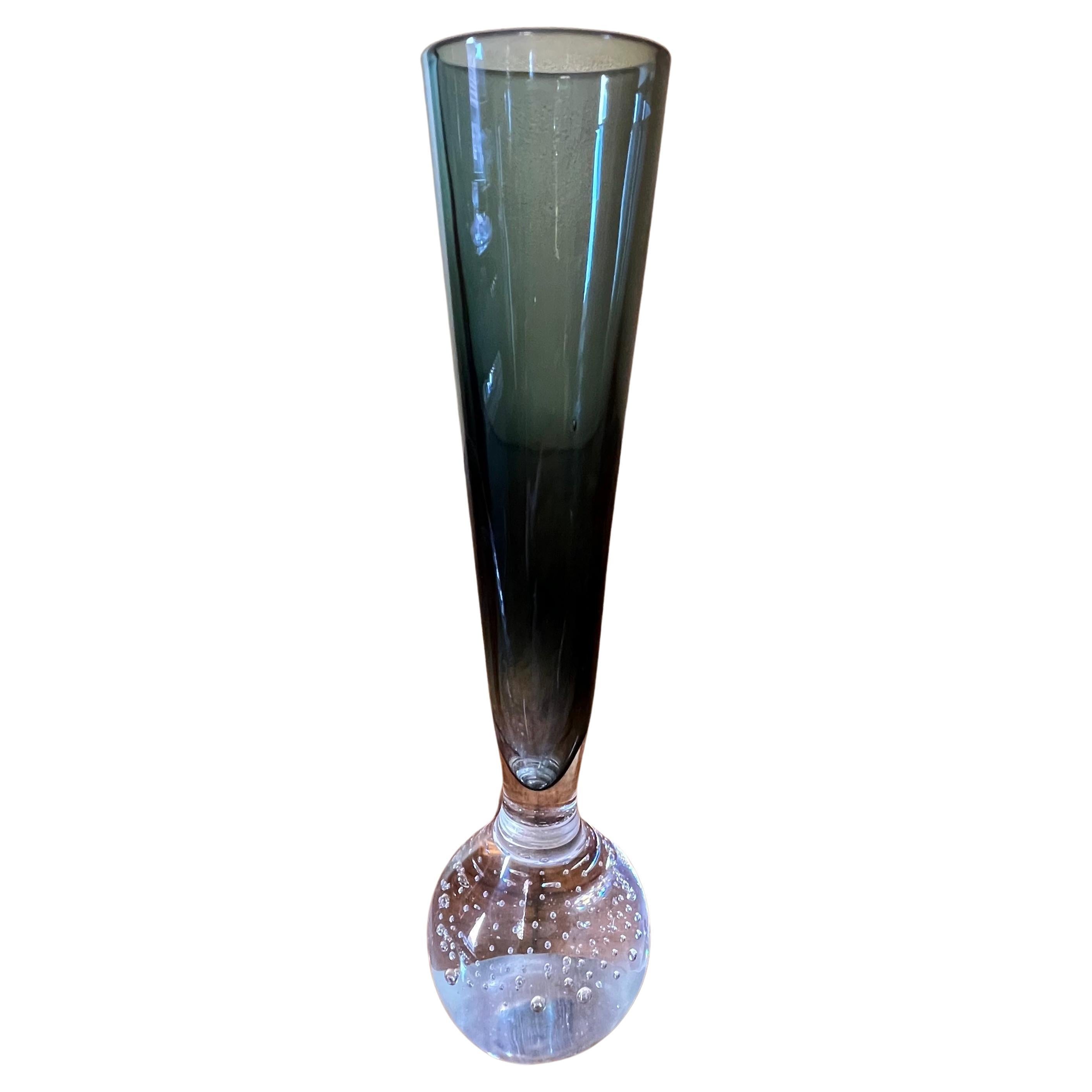 Vintage Art Glass Bubble Vase For Sale