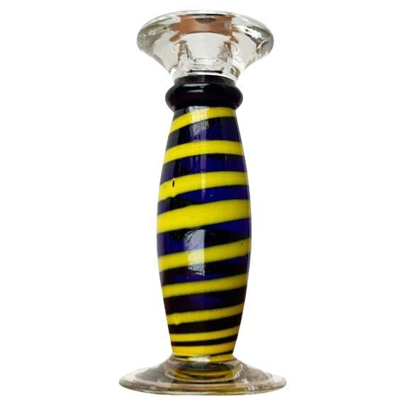 Bougeoir en verre d'art vintage, années 1970