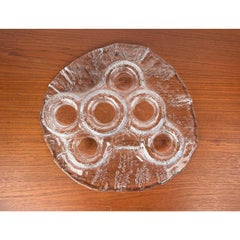 Bougeoir en verre d'art Vintage par Pertti Kallionen pour Muurla, 1970