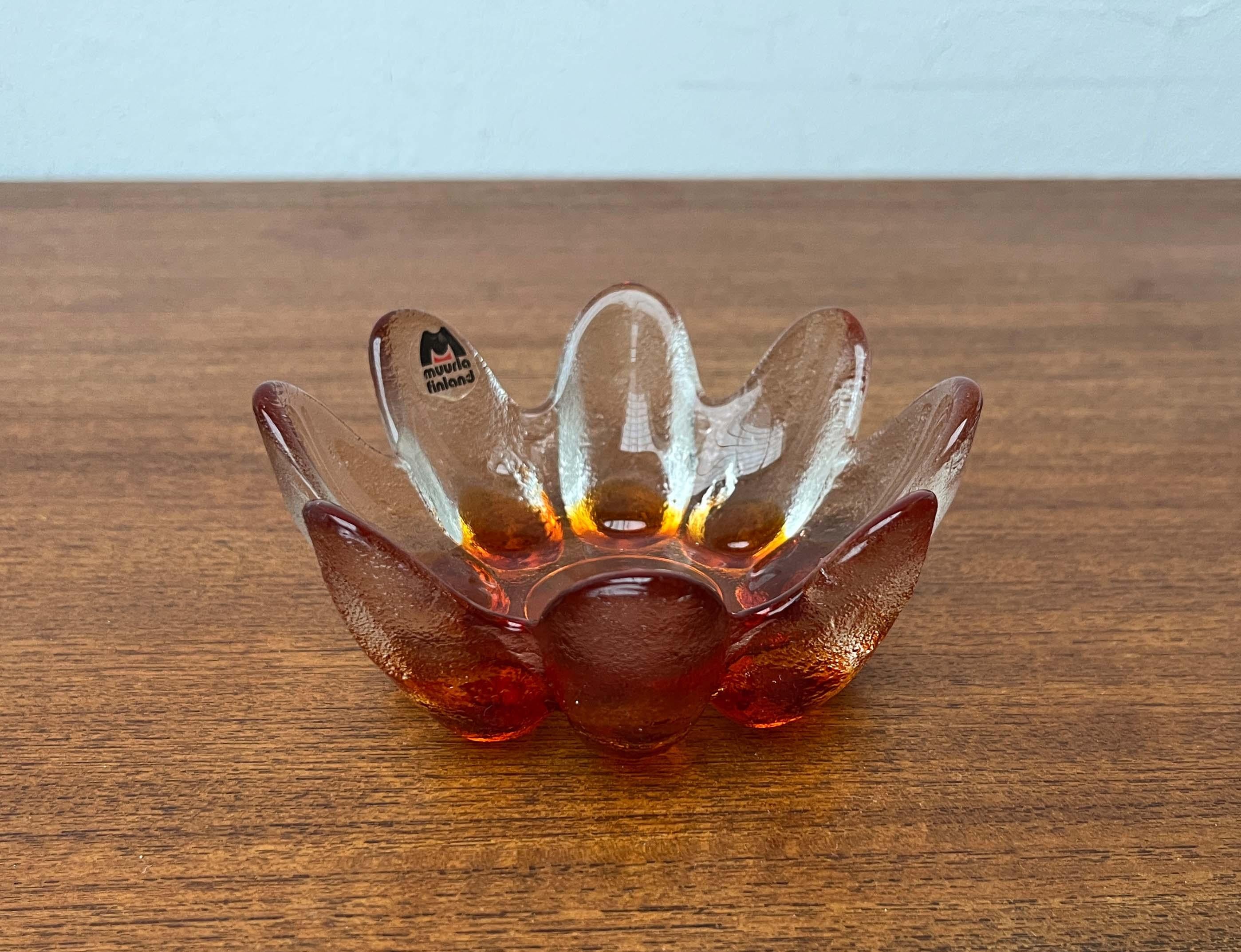 Portacandele d'epoca in vetro artistico di Muurla, Finlandia, anni '70 In condizioni buone in vendita a Hamburg, DE