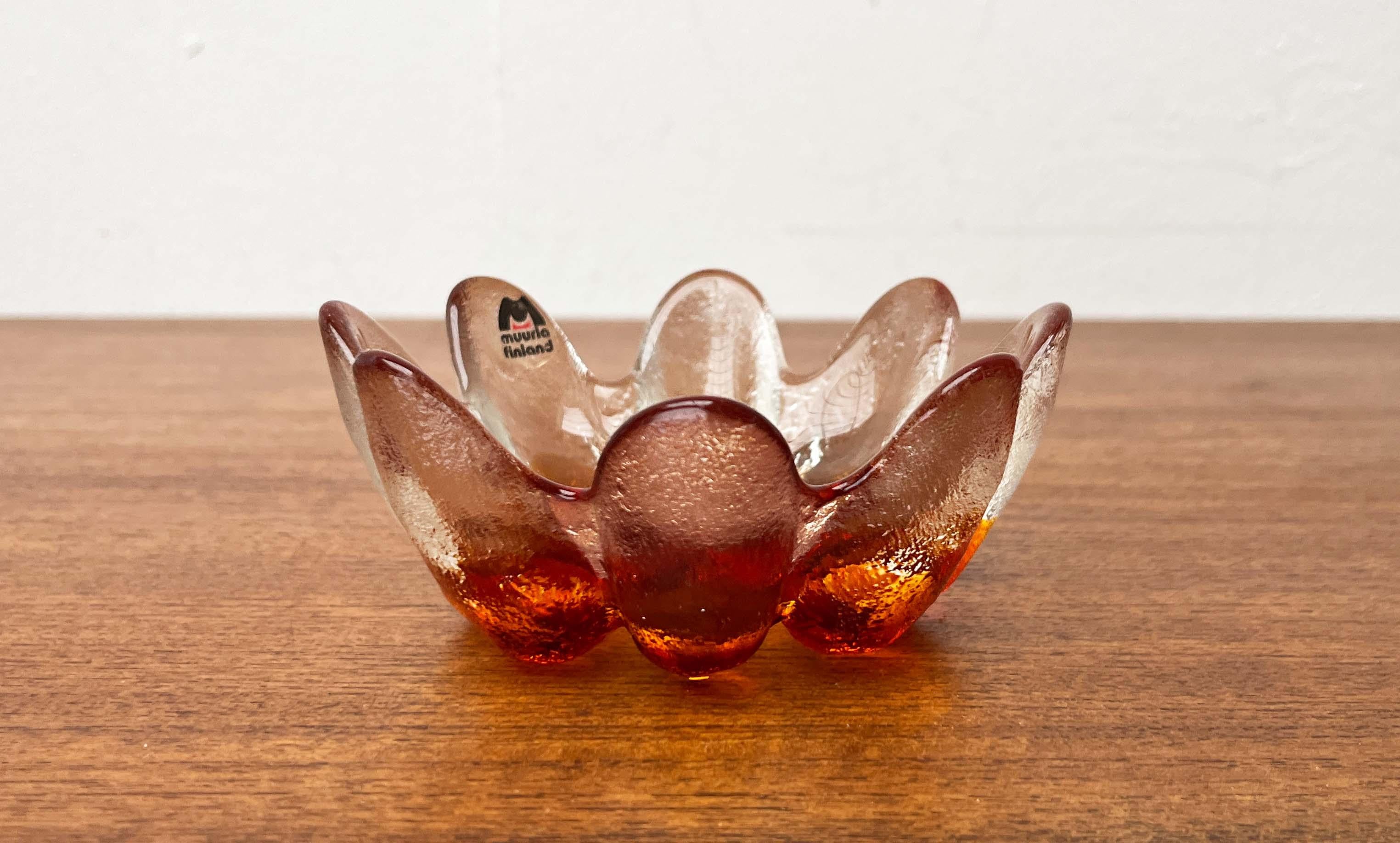 XX secolo Portacandele d'epoca in vetro artistico di Muurla, Finlandia, anni '70 in vendita