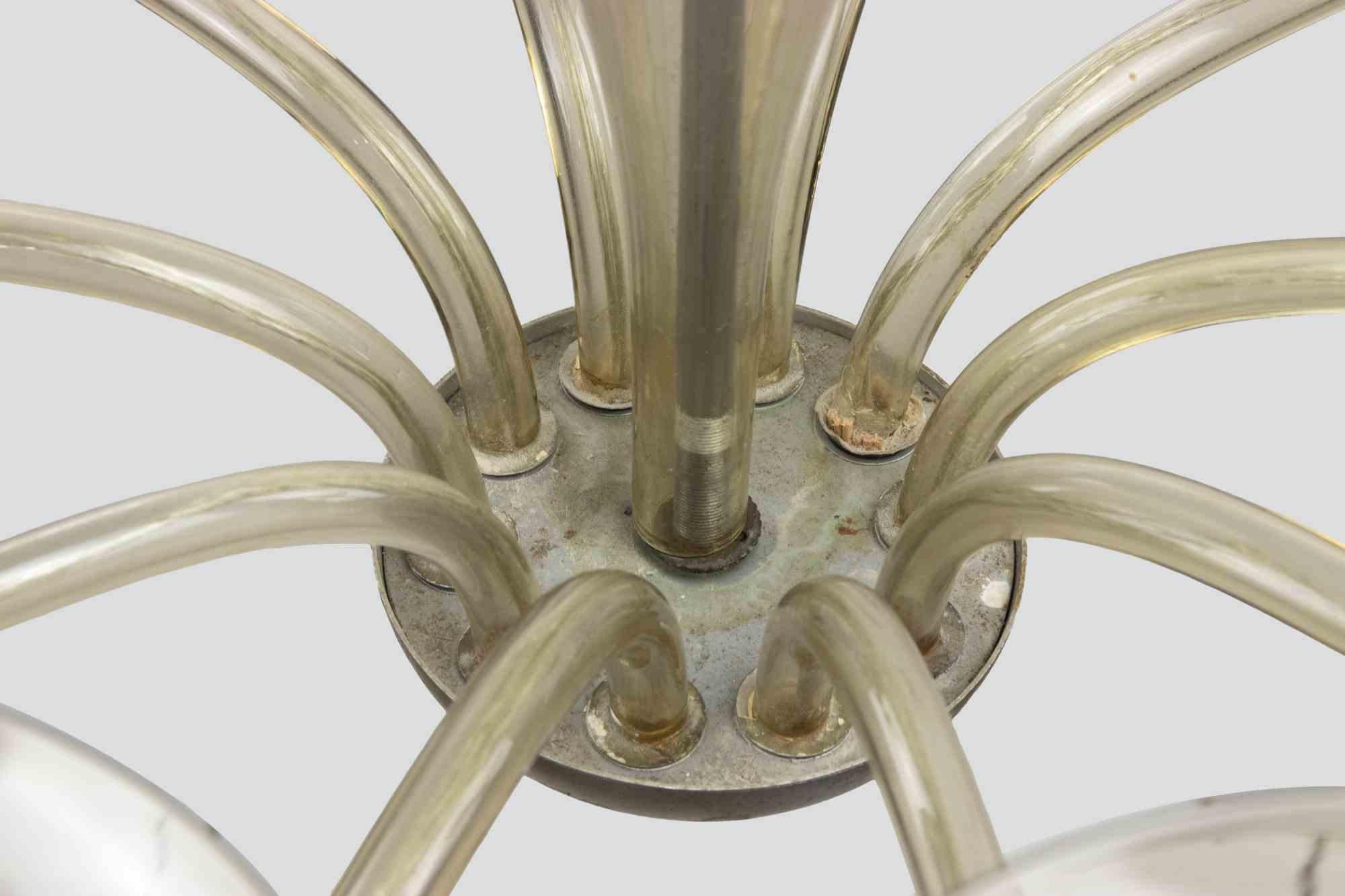 Lampadario d'epoca in vetro artistico attribuito a Venini, Italia, anni '50 in vendita 4