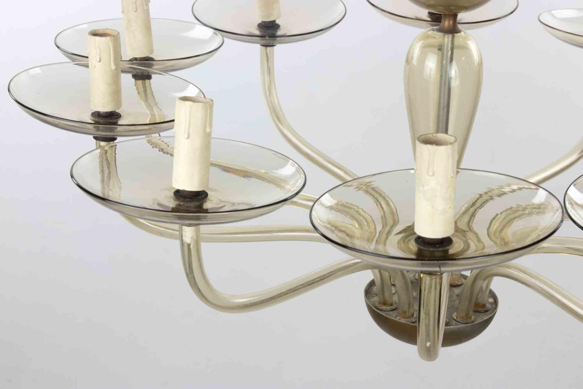 Lampadario d'epoca in vetro artistico attribuito a Venini, Italia, anni '50 in vendita 5