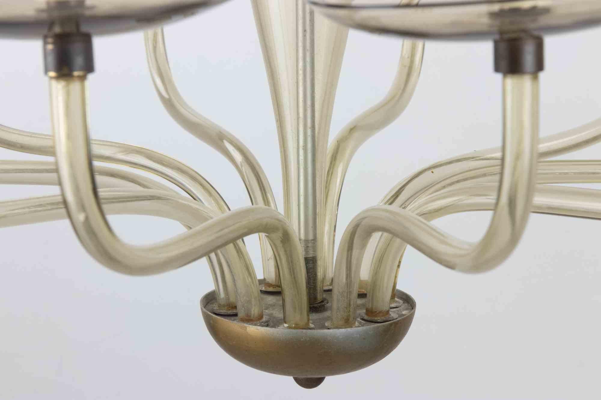 Lampadario d'epoca in vetro artistico attribuito a Venini, Italia, anni '50 in vendita 6