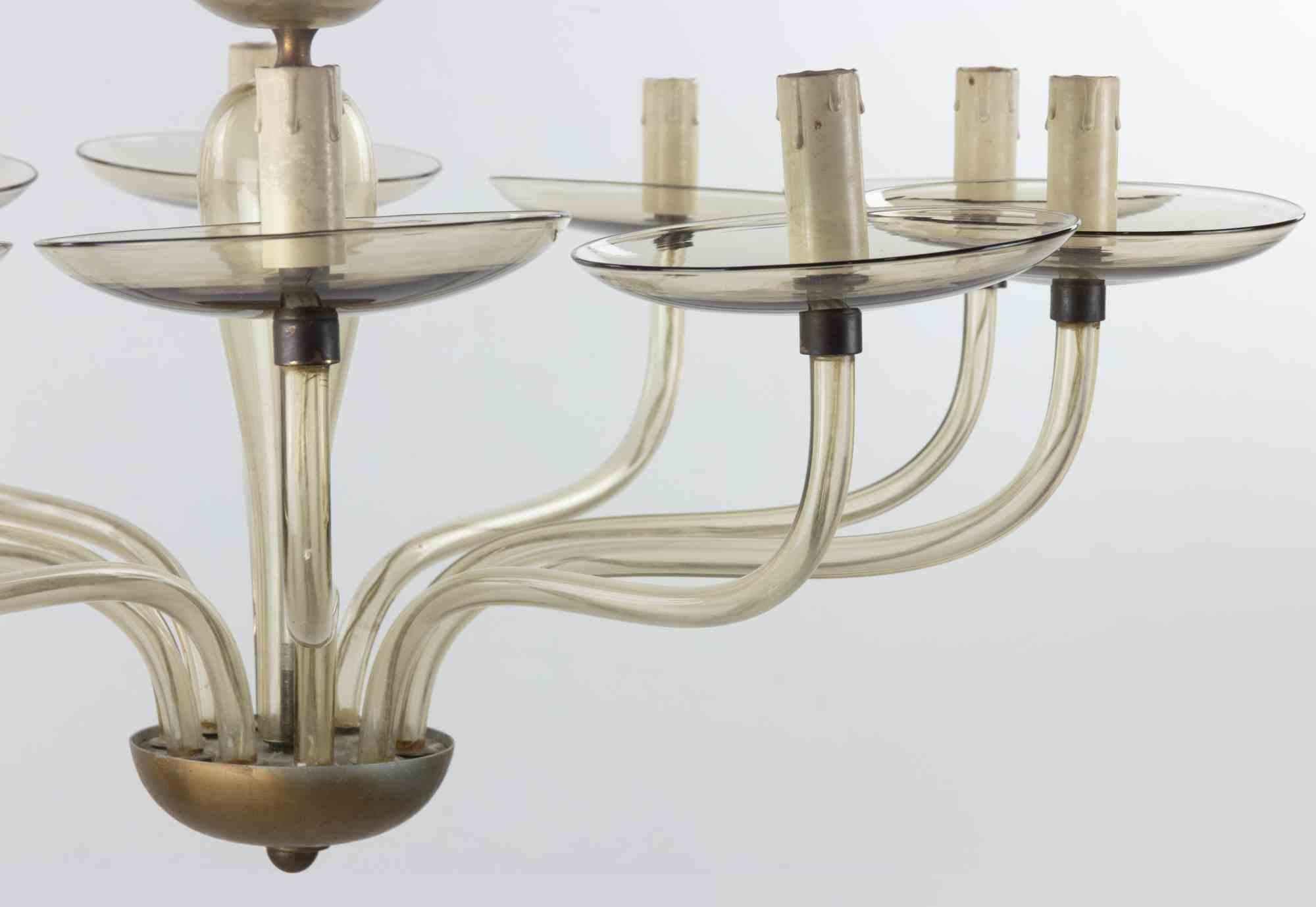 Lampadario d'epoca in vetro artistico attribuito a Venini, Italia, anni '50 in vendita 7