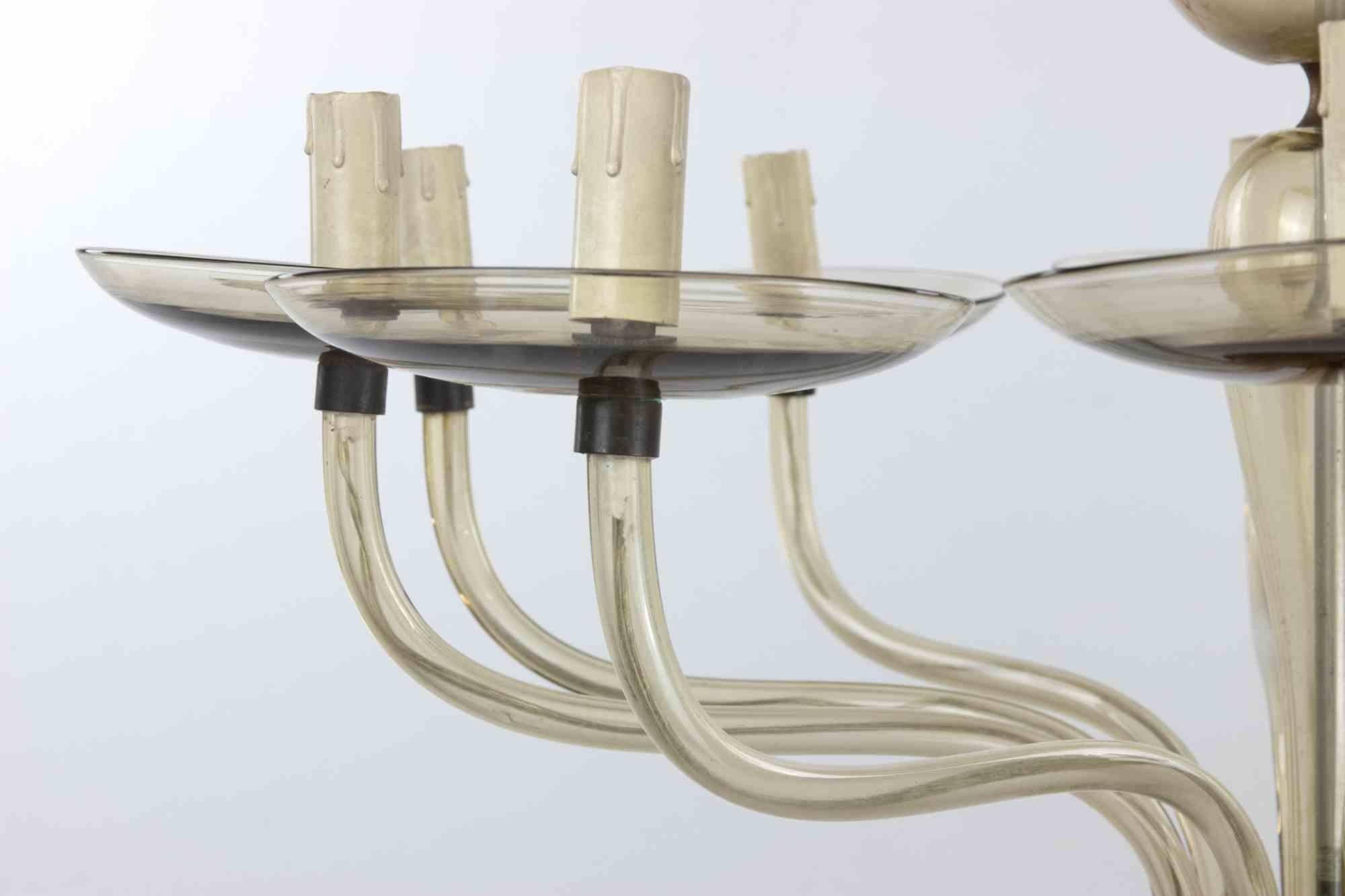 Metà XX secolo Lampadario d'epoca in vetro artistico attribuito a Venini, Italia, anni '50 in vendita