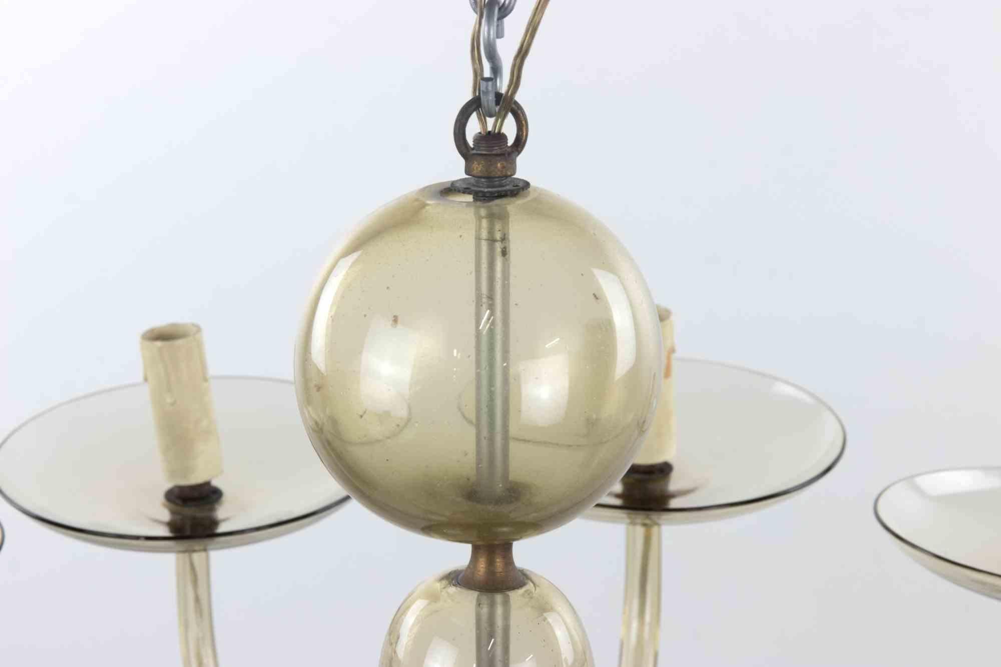 Lampadario d'epoca in vetro artistico attribuito a Venini, Italia, anni '50 in vendita 3