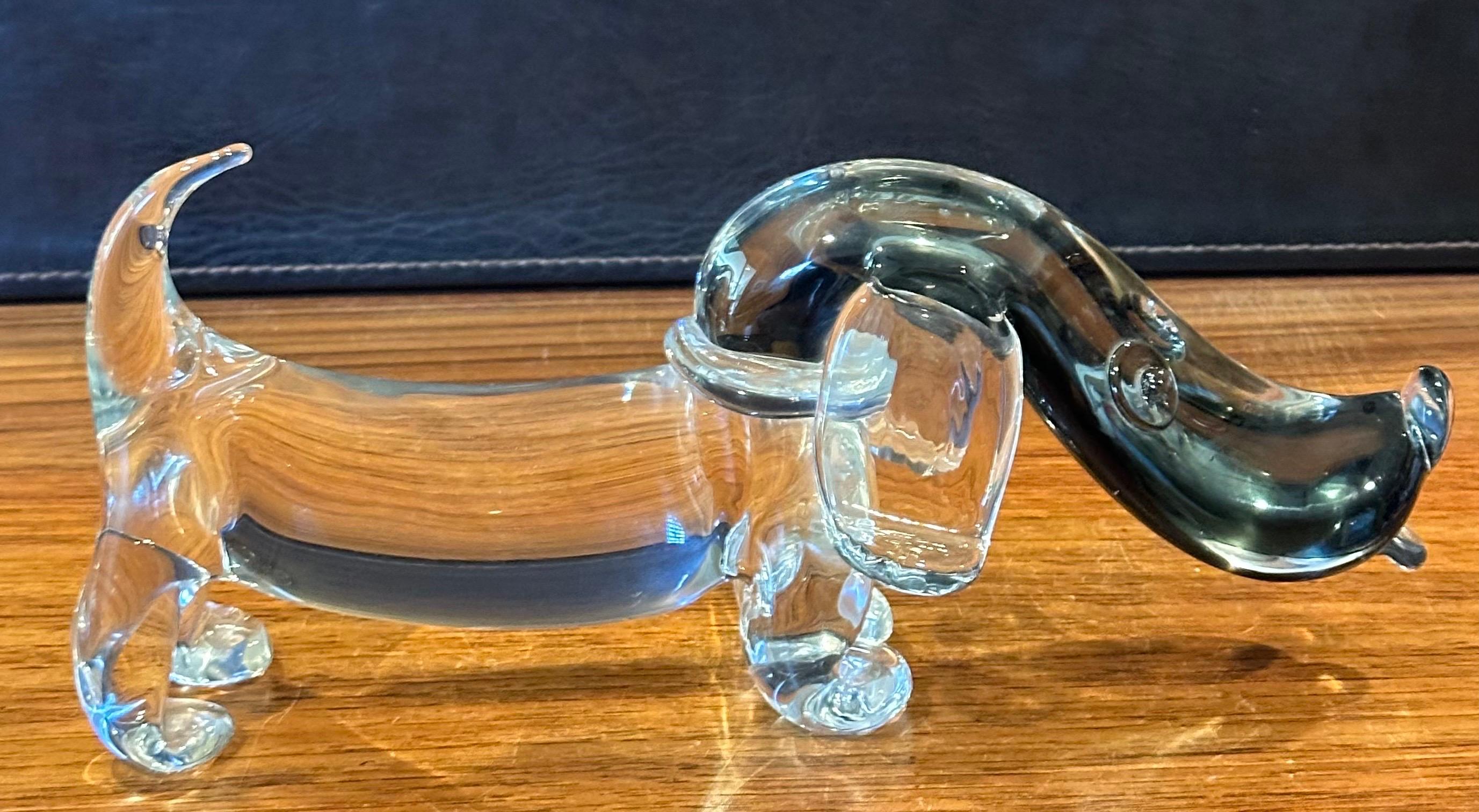 Vintage Art Glass Dachshund Dog Sculpture by Archimede Seguso for Murano Glass For Sale 4