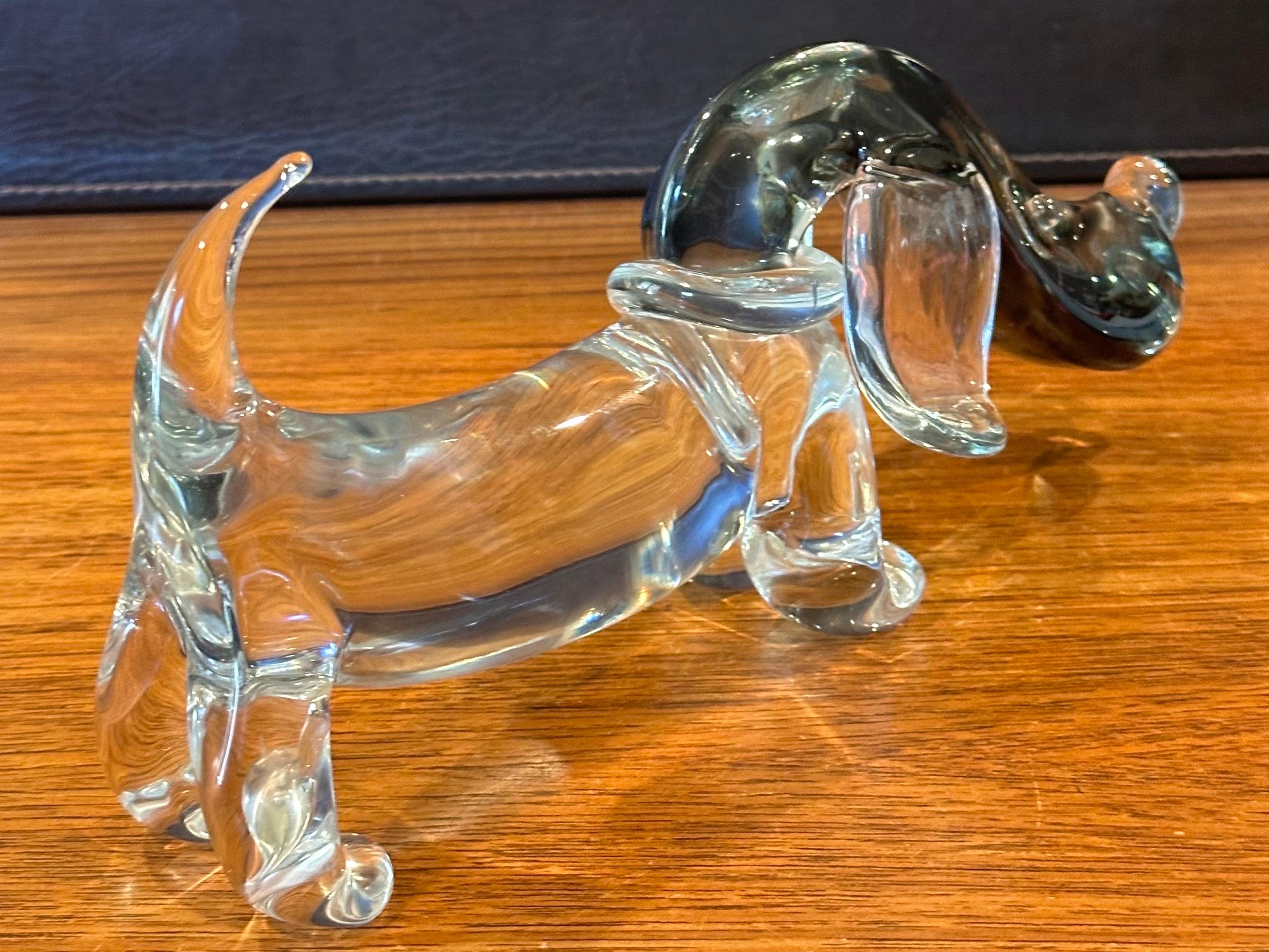 Vintage Art Glass Dachshund Dog Sculpture by Archimede Seguso for Murano Glass For Sale 5