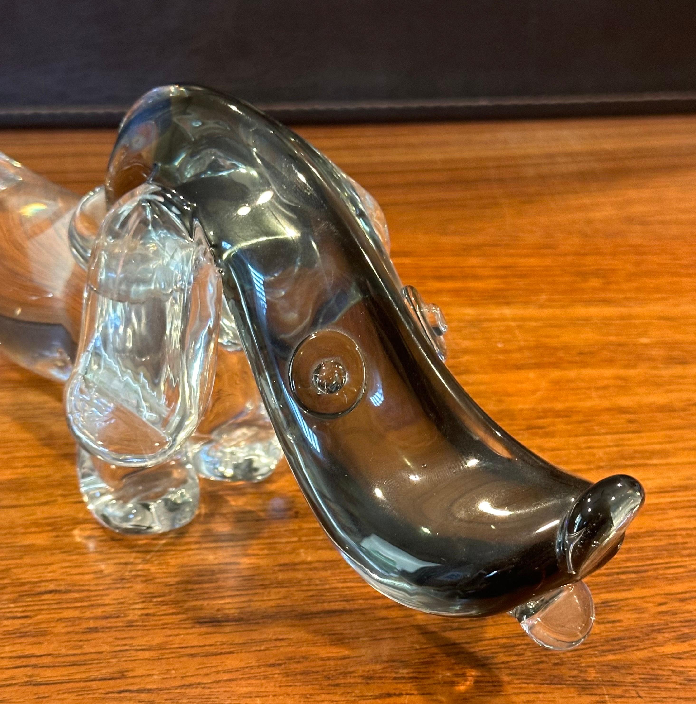 Vintage Art Glass Dachshund Dog Sculpture by Archimede Seguso for Murano Glass For Sale 1