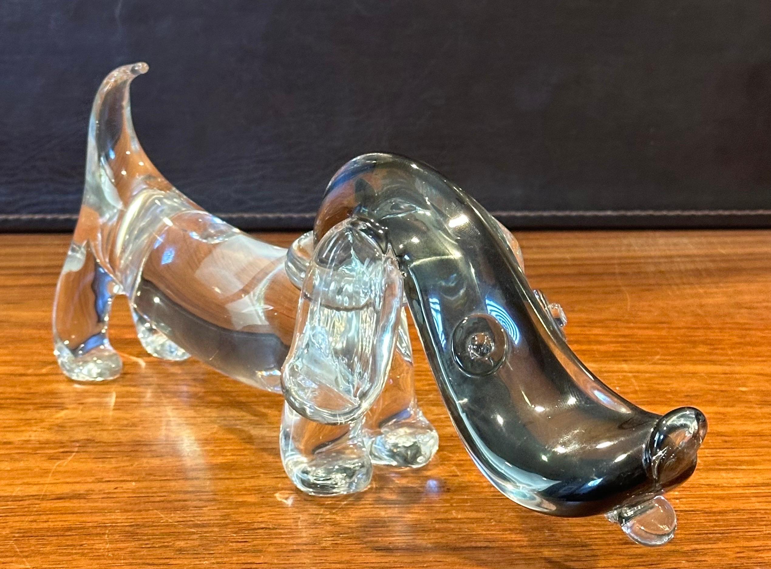 Vintage Art Glass Dachshund Dog Sculpture by Archimede Seguso for Murano Glass For Sale 2