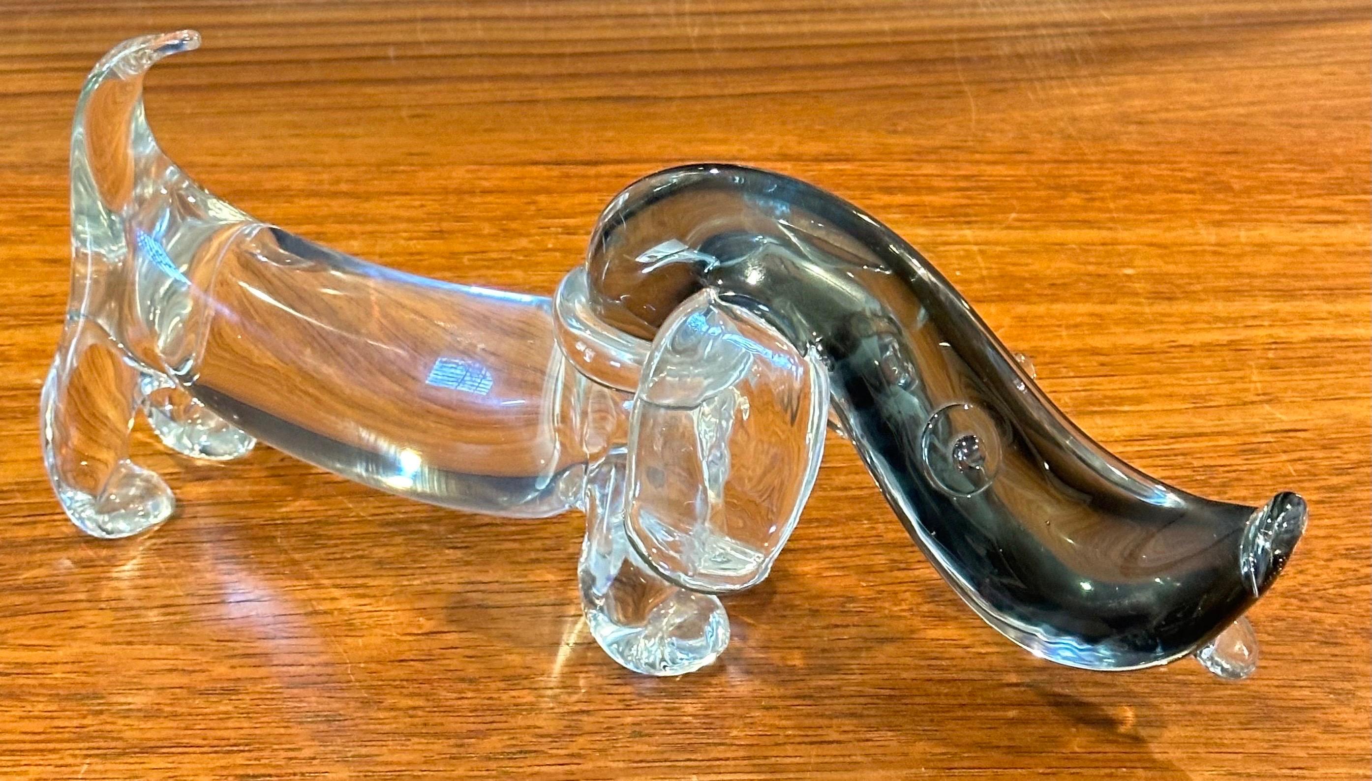 Vintage Art Glass Dachshund Dog Sculpture by Archimede Seguso for Murano Glass For Sale 3