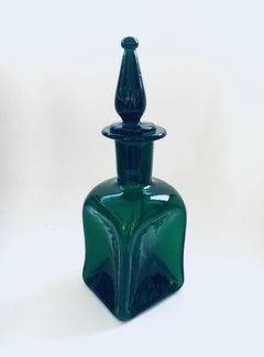 Vintage Art Glass Decanter Bottle, France 1950's