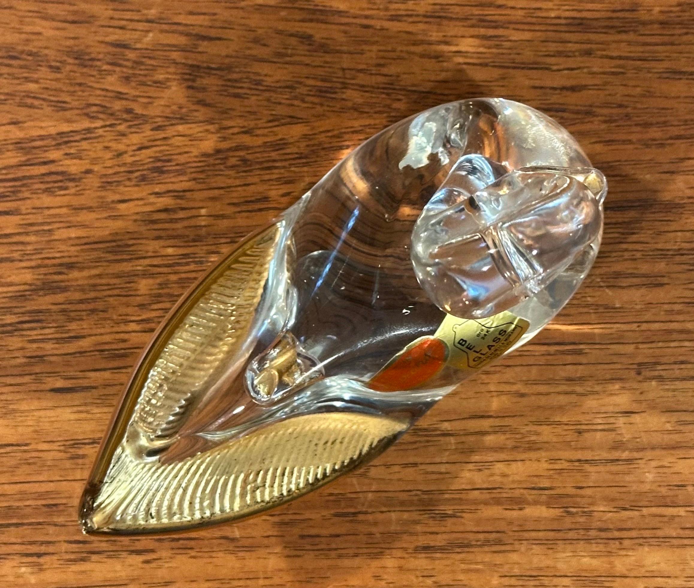Vintage Art Glass Duck Sculpture by Murano Glass For Sale 6