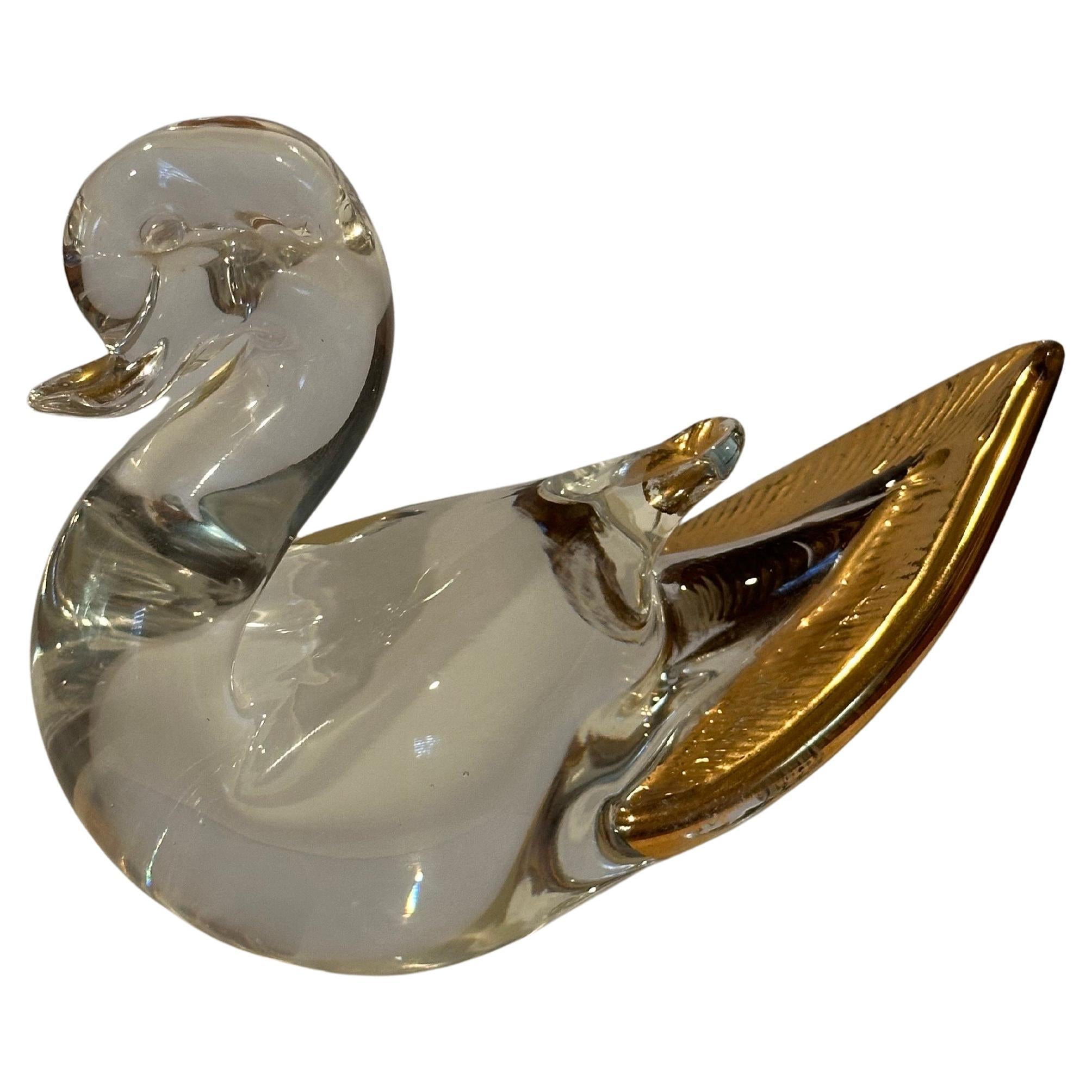 Vintage Art Glass Duck Sculpture by Murano Glass For Sale 8