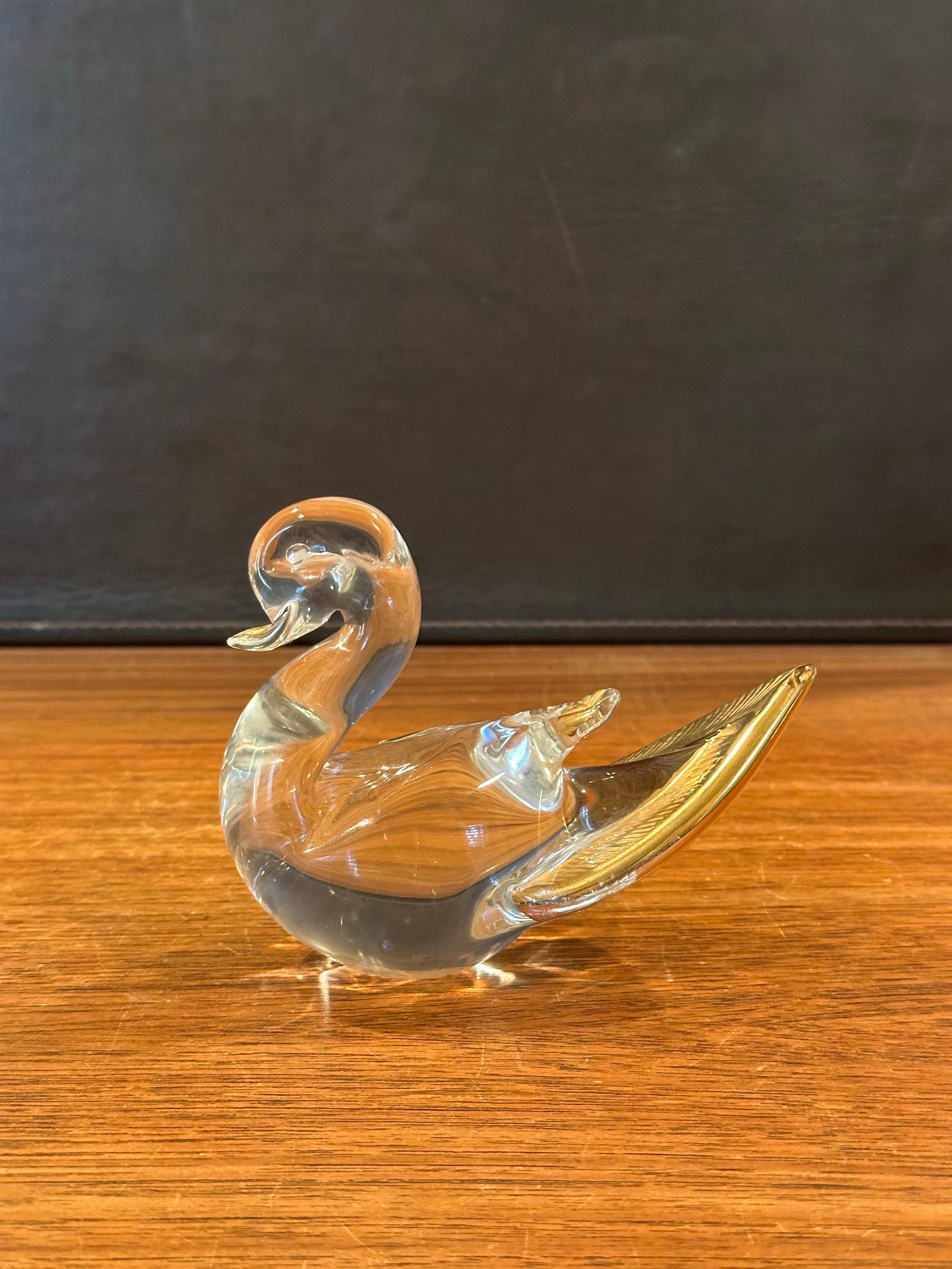 Vintage Art Glass Duck Sculpture by Murano Glass In Good Condition For Sale In San Diego, CA
