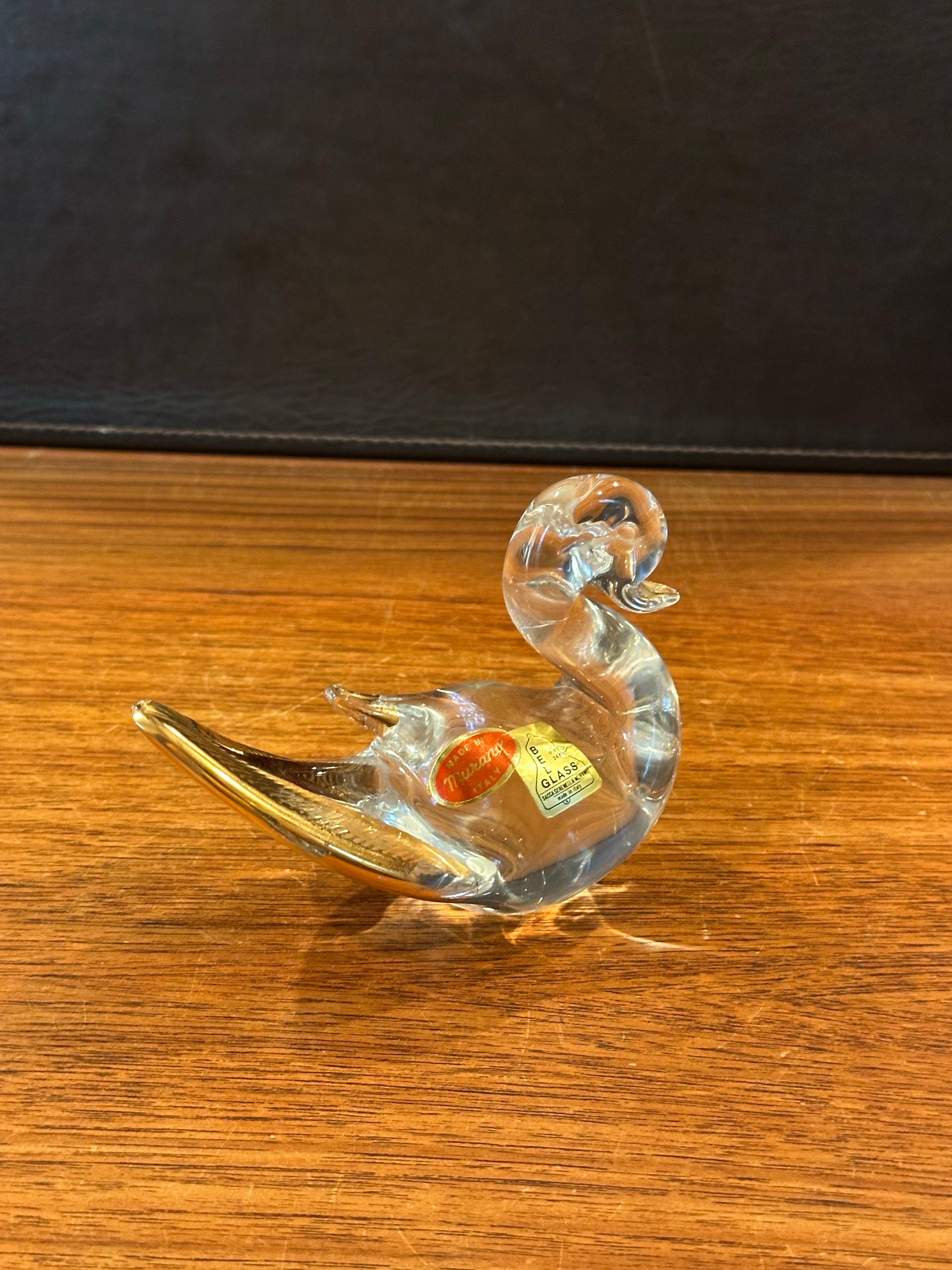 20th Century Vintage Art Glass Duck Sculpture by Murano Glass For Sale