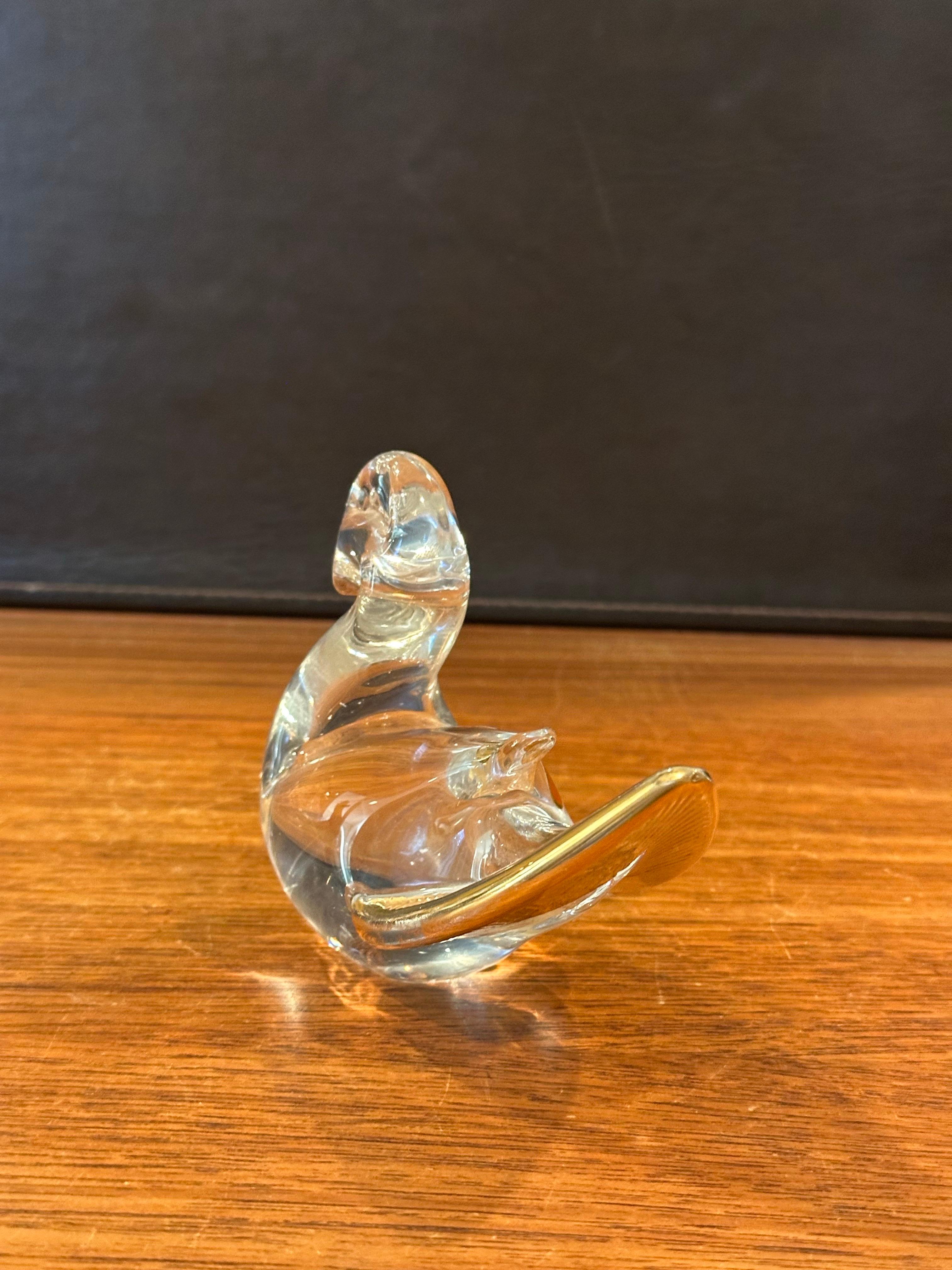 Vintage Art Glass Duck Sculpture by Murano Glass For Sale 1