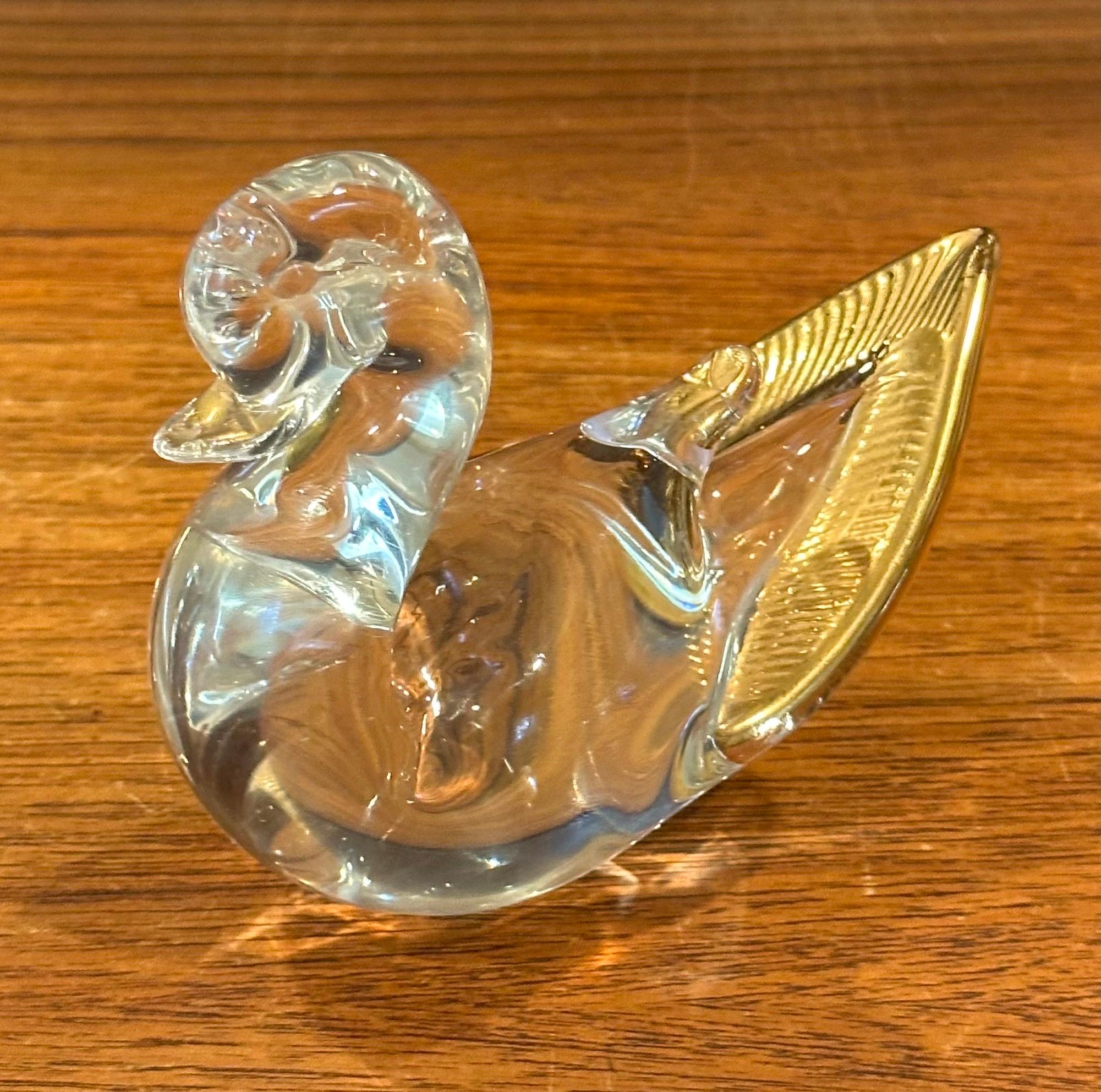 Vintage Art Glass Duck Sculpture by Murano Glass For Sale 2