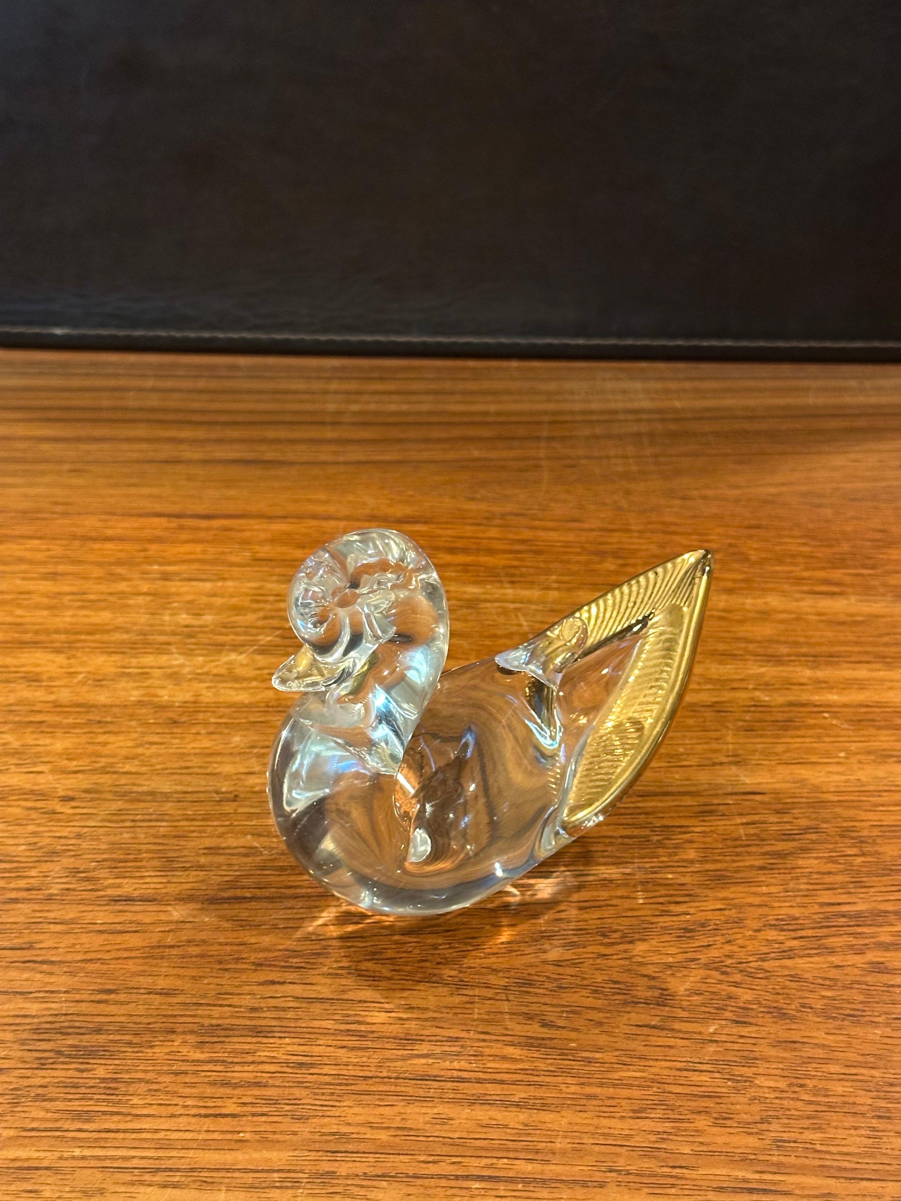 Vintage Art Glass Duck Sculpture by Murano Glass For Sale 3