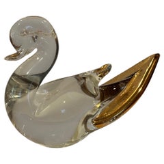 Vintage Art Glass Duck Sculpture by Murano Glass