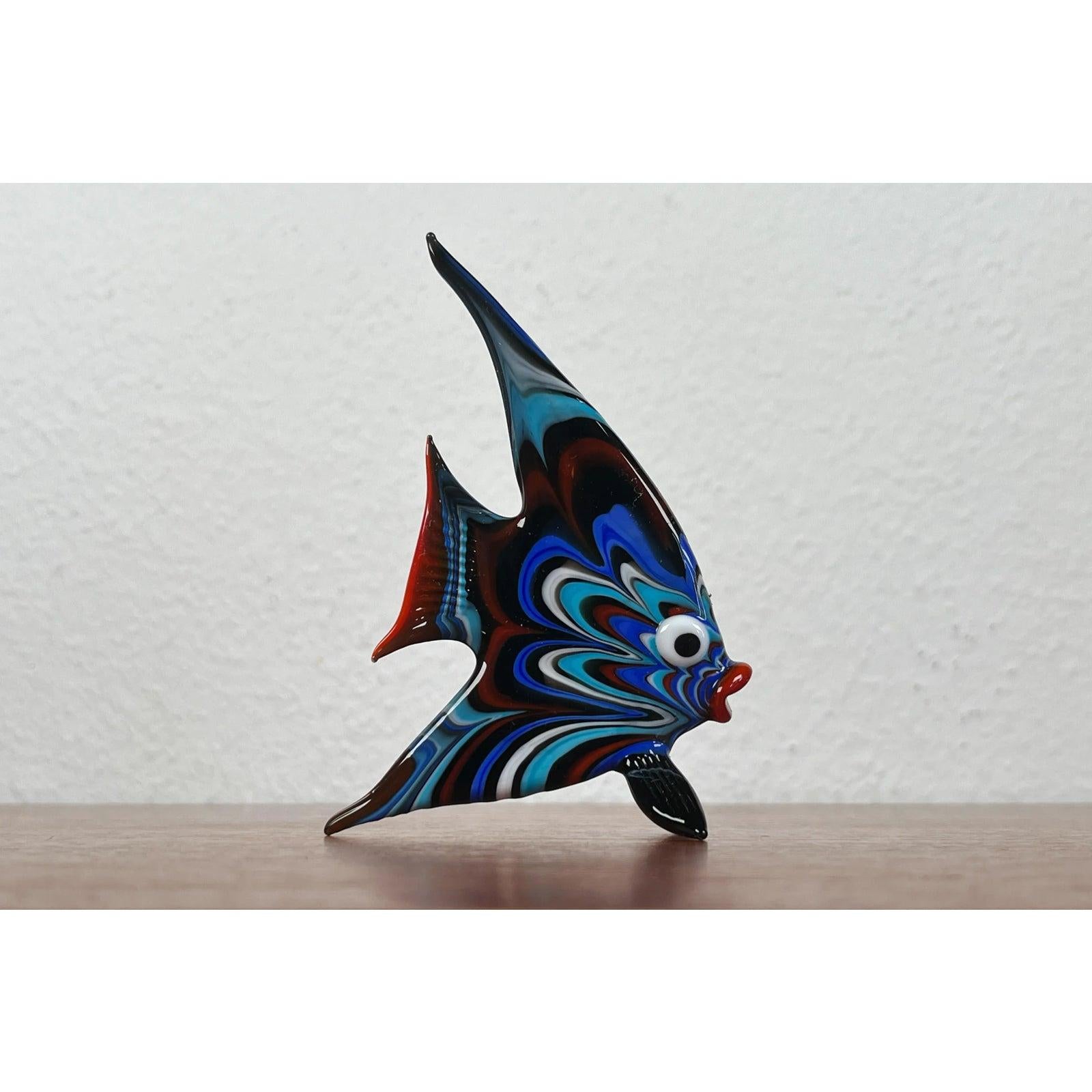 Vintage Art Glass Fish Figurine, 1970s in vendita 1