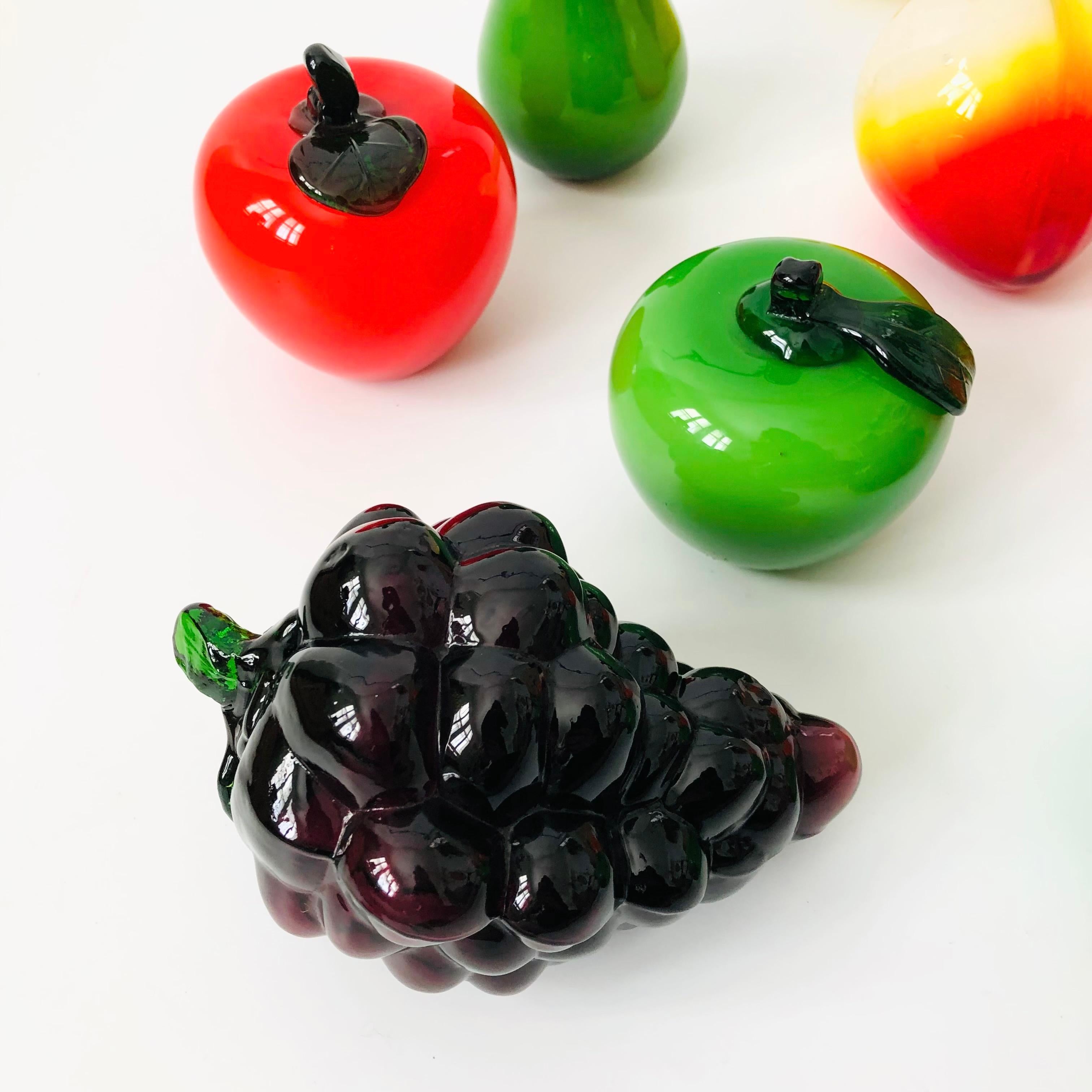Vintage Art Glass Fruit - Set of 8 In Good Condition For Sale In Vallejo, CA