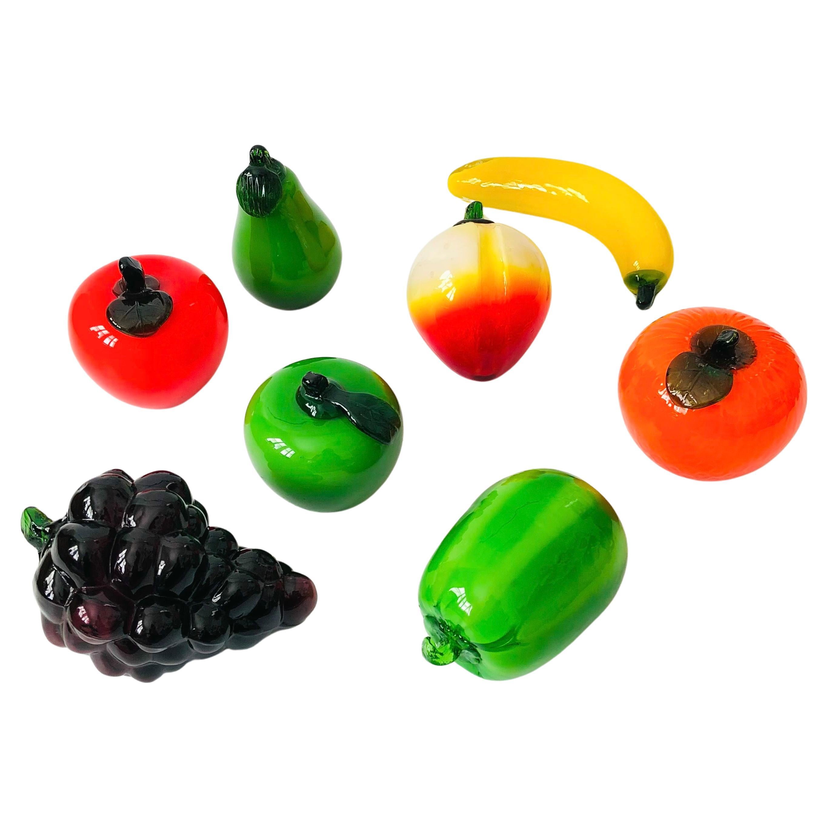 Vintage Art Glass Fruit - Set of 8 For Sale