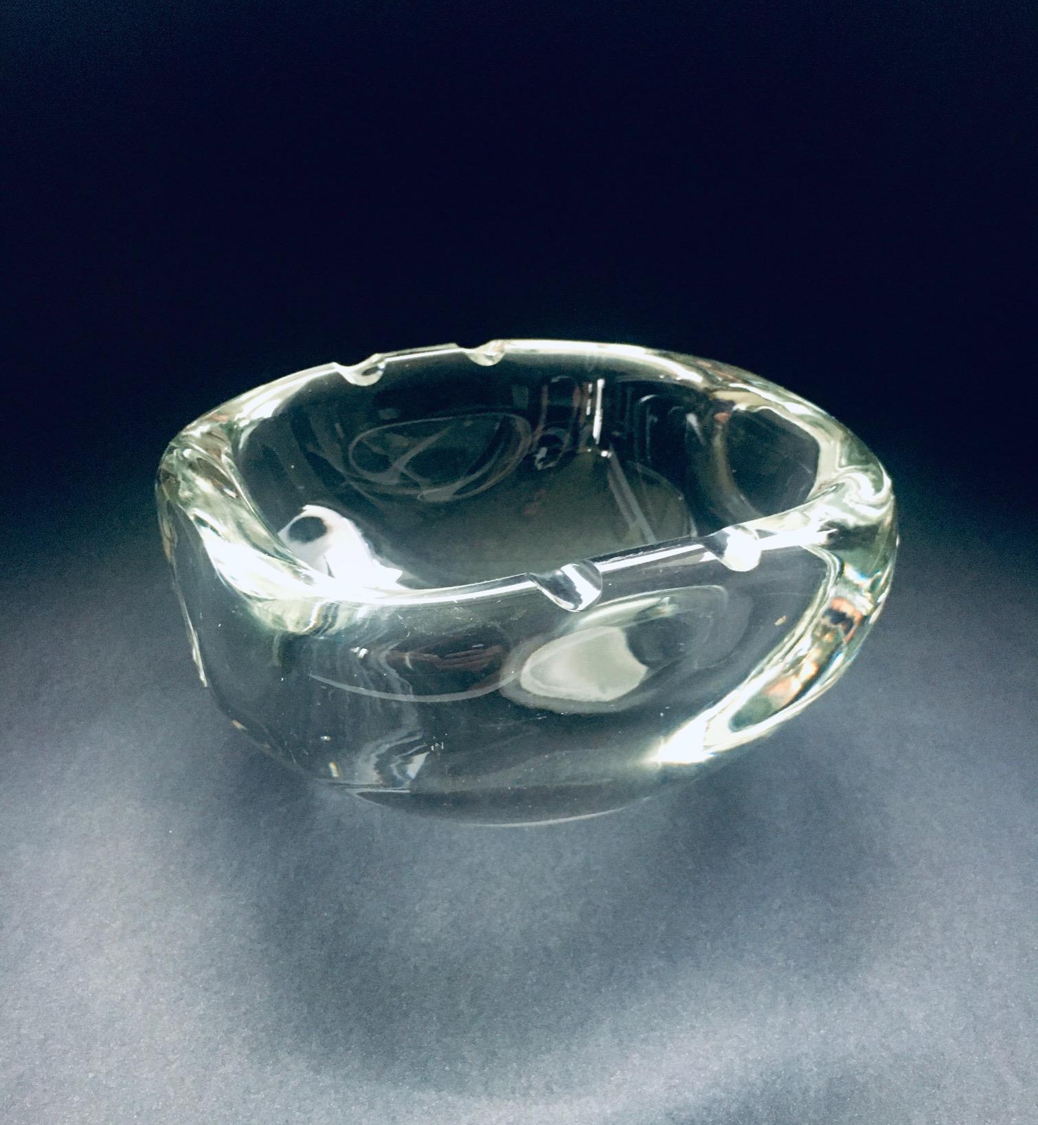 Vintage Art Glass Large Ashtray or Bowl by Barbini, Murano Italy 1960's For Sale 6