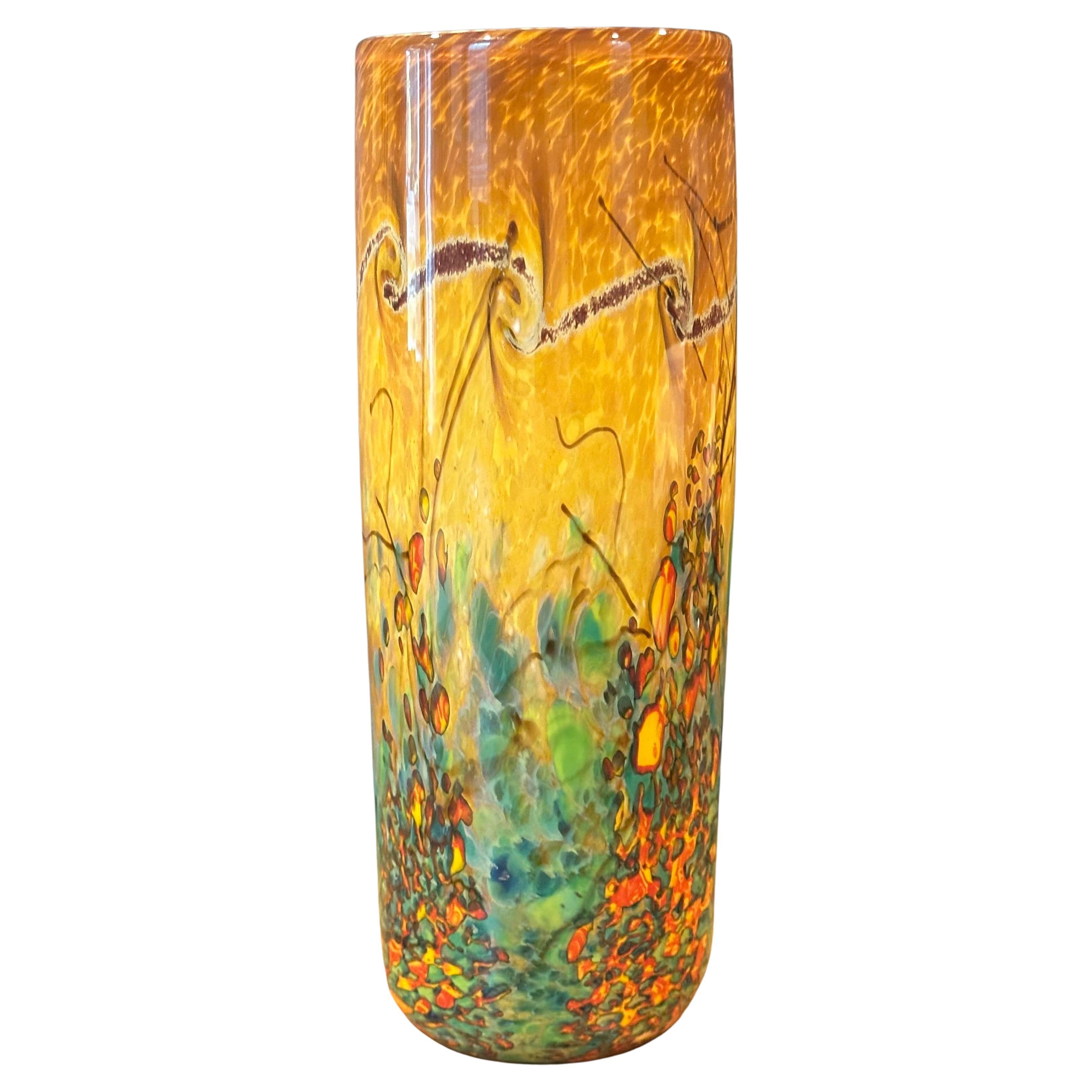 Vaso "Monet" in vetro artistico vintage di John Fields