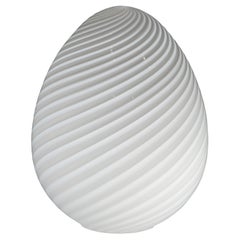Vintage Art Glass Murano Egg Lamp  1970s Vintage Swirl Glass Lighting