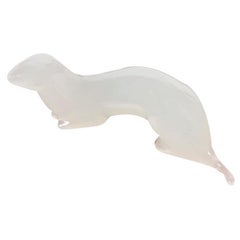 Vintage Art Glass Otter Figurine from Hadeland, Norway, 1980s