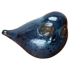 Vintage Art Glass Owl from Arctic Finland, 1970s