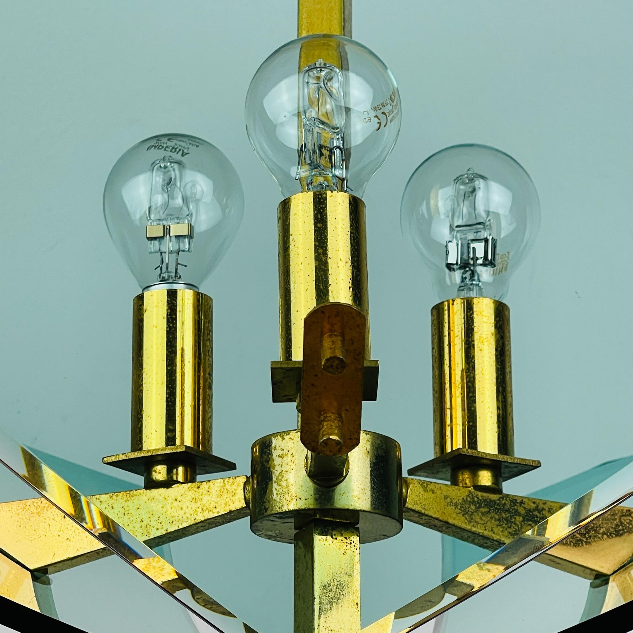20th Century Vintage art glass pendant lamp by Fontana Arte, Italy 1950s For Sale