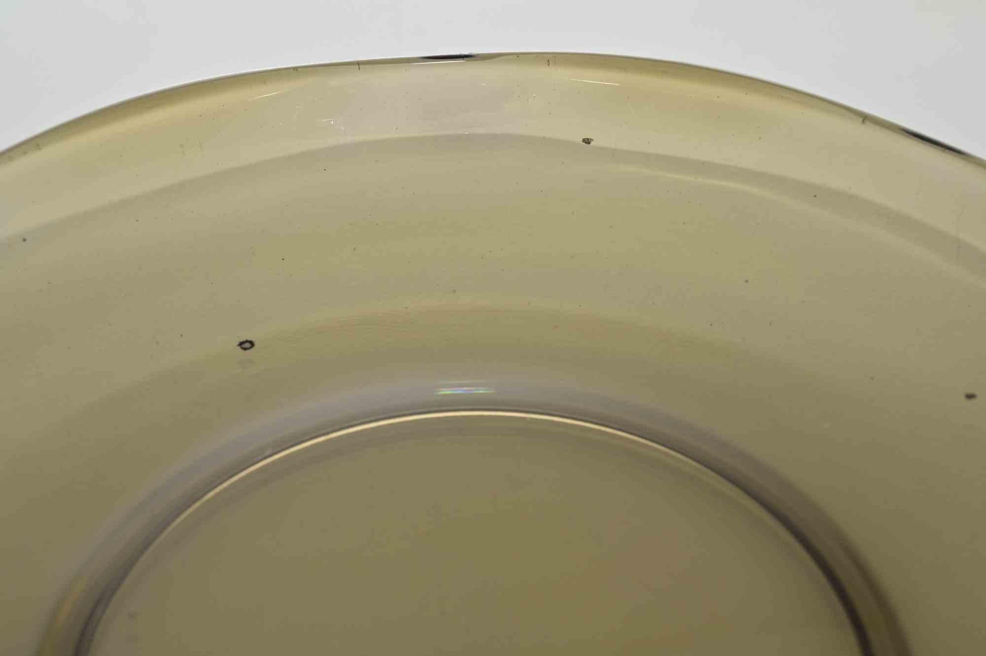 Verre Assiette en verre d'art vintage, années 1970 en vente