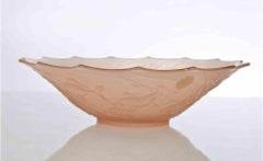 Vintage Art Glass Plate with Decorated Fishes, 1970s