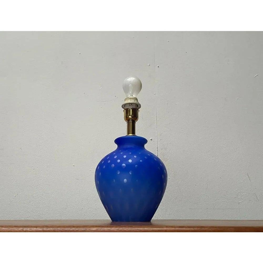 Métal Lampe de table en verre d'art vintage, années 1970 en vente