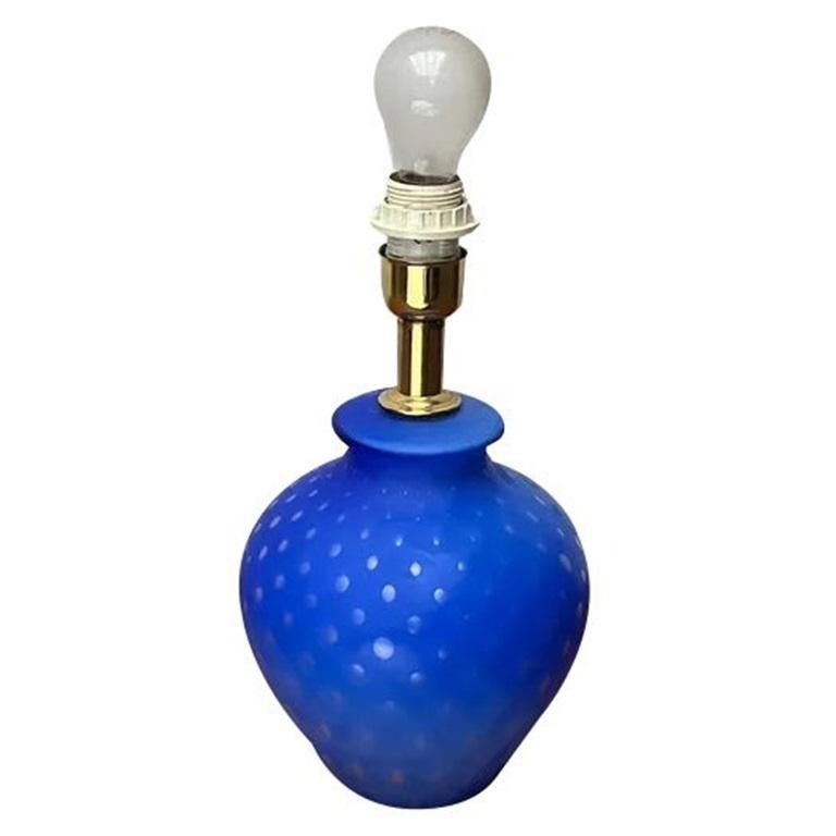 Lampada da tavolo in vetro artistico vintage, anni '70