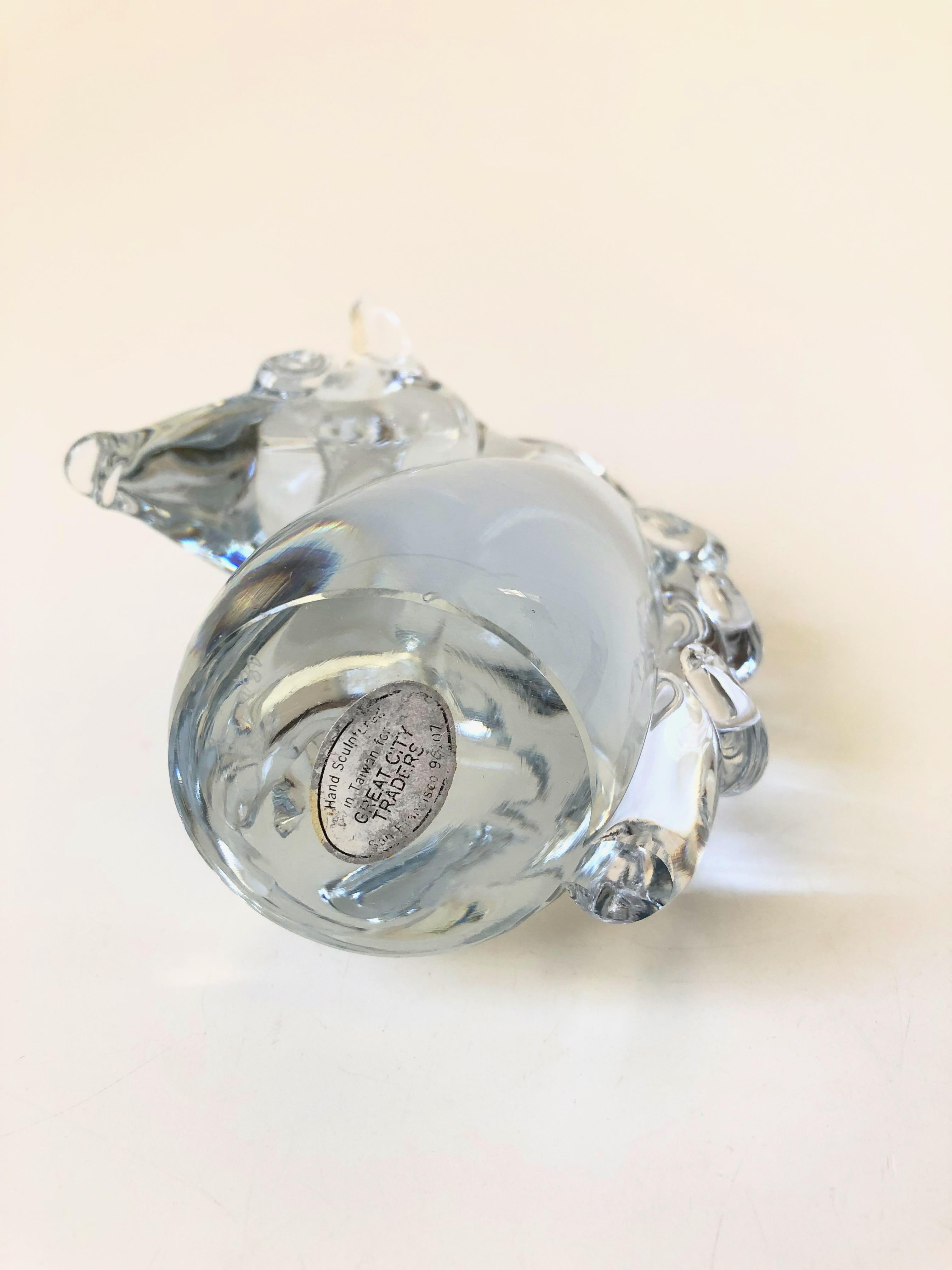 20th Century Vintage Art Glass Unicorn Head For Sale