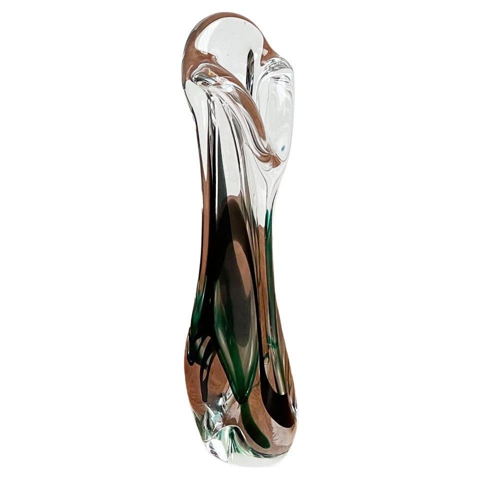 Vintage Art Glass Vase by Max Verboeket for Kristalunie Maastricht, 1970s