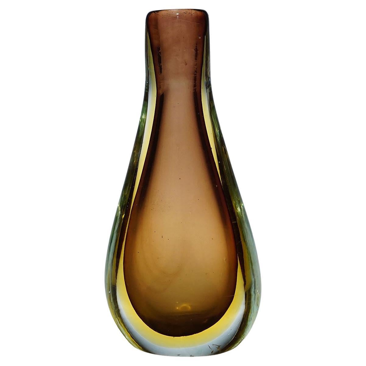 Vaso vintage in vetro artistico di Seguso Vetri d'Arte Murano