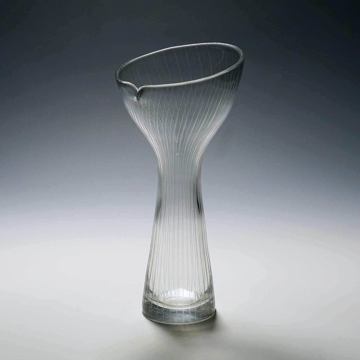 Mid-Century Modern Vase en verre d'art vintage de Tapio Wirkkala pour Iittala, 1954 en vente