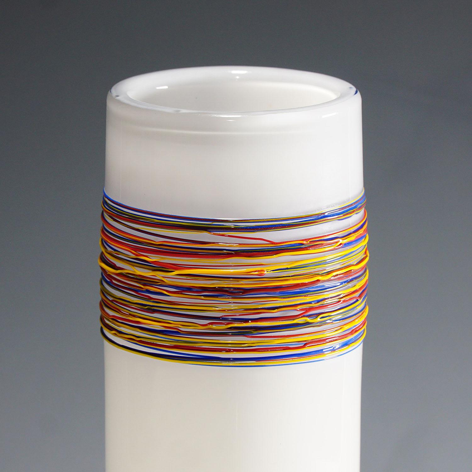 Mid-Century Modern Vintage Art Glass Vase by Technical School for Glass Zwiesel, Germany For Sale