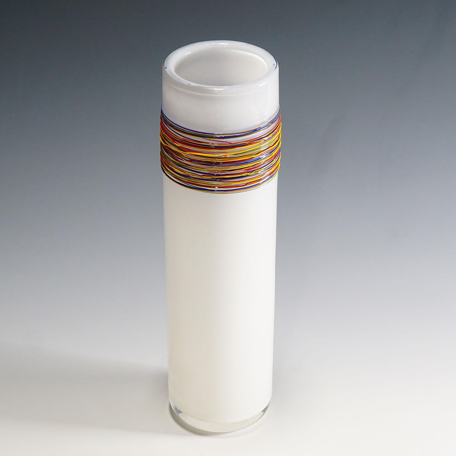 Vintage Art Glass Vase by Technical School for Glass Zwiesel, Germany In Good Condition For Sale In Berghuelen, DE