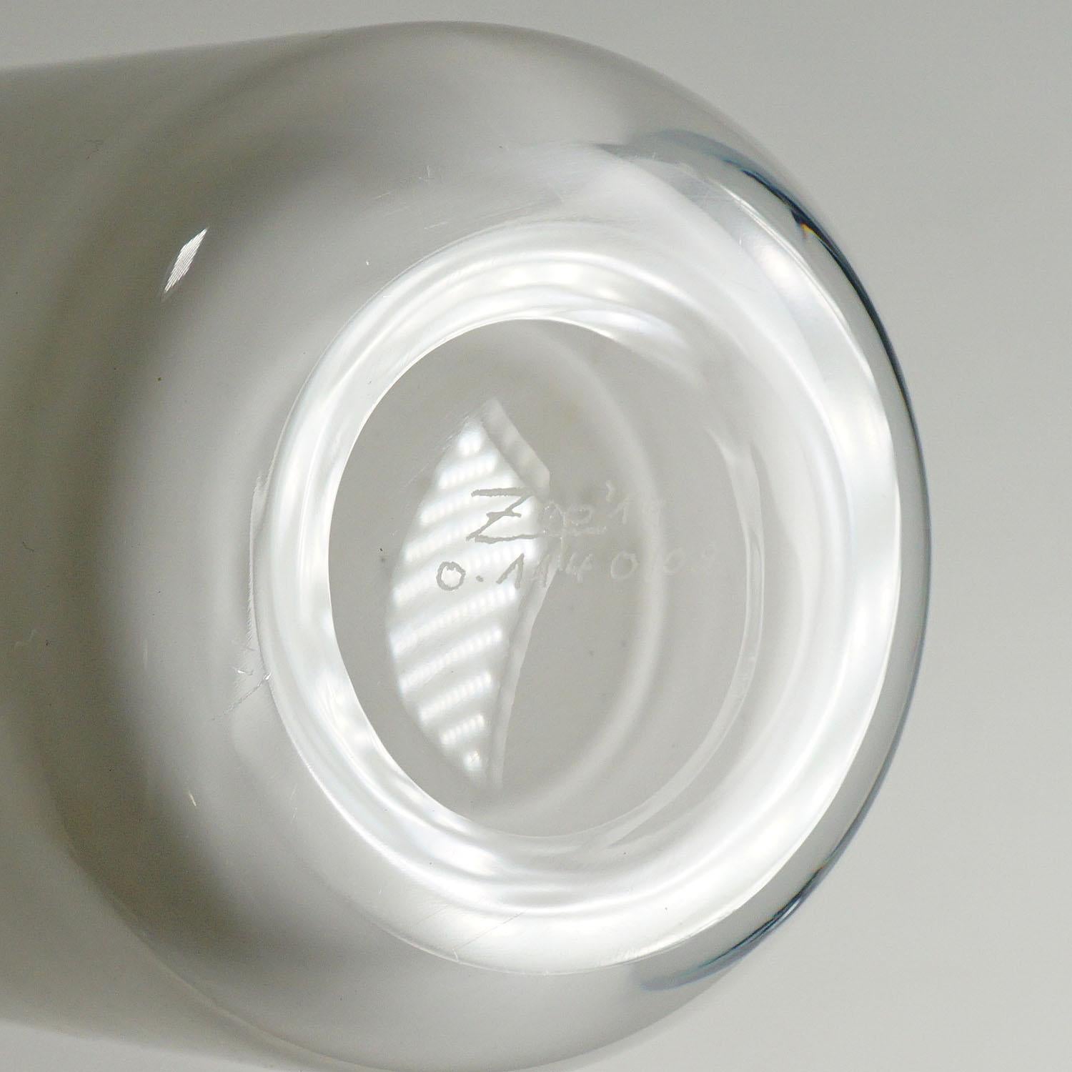 Vintage Art Glass Vase by Technical School for Glass Zwiesel, Germany For Sale 1